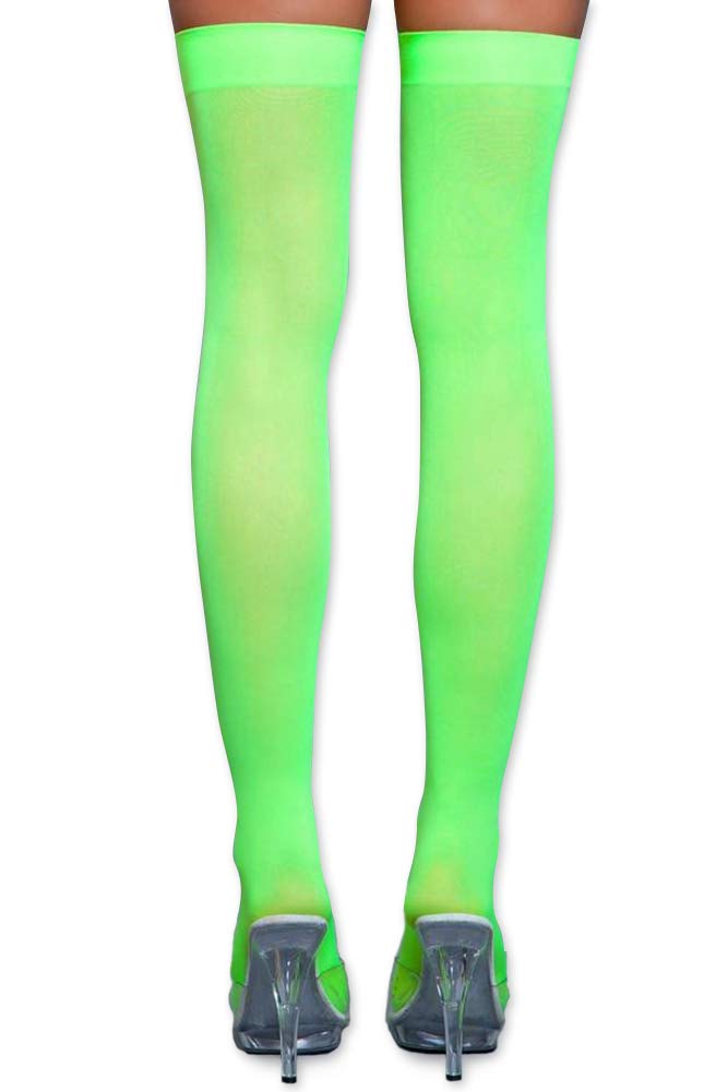 NEON NATION Women's Colorful Opaque Thigh High Socks - Fashionable Knee High Stockings for Party, Cosplay & Daily Wear