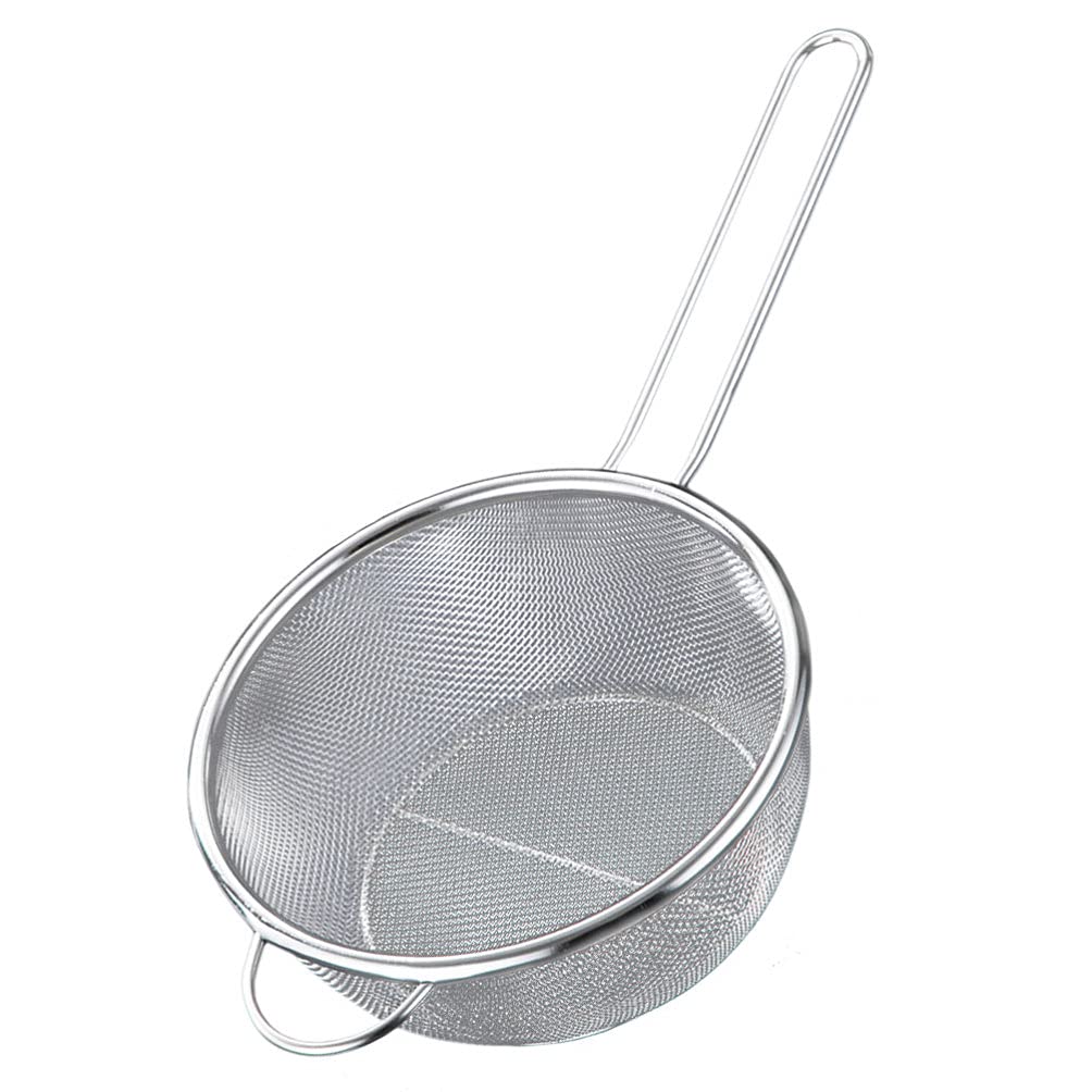 Stainless Steel Mesh Strainer Basket - Deep Fry Basket & Colander for Vegetables, Pasta, French Fries - Perfect for Kitchen, Restaurants & Outdoor Cooking
