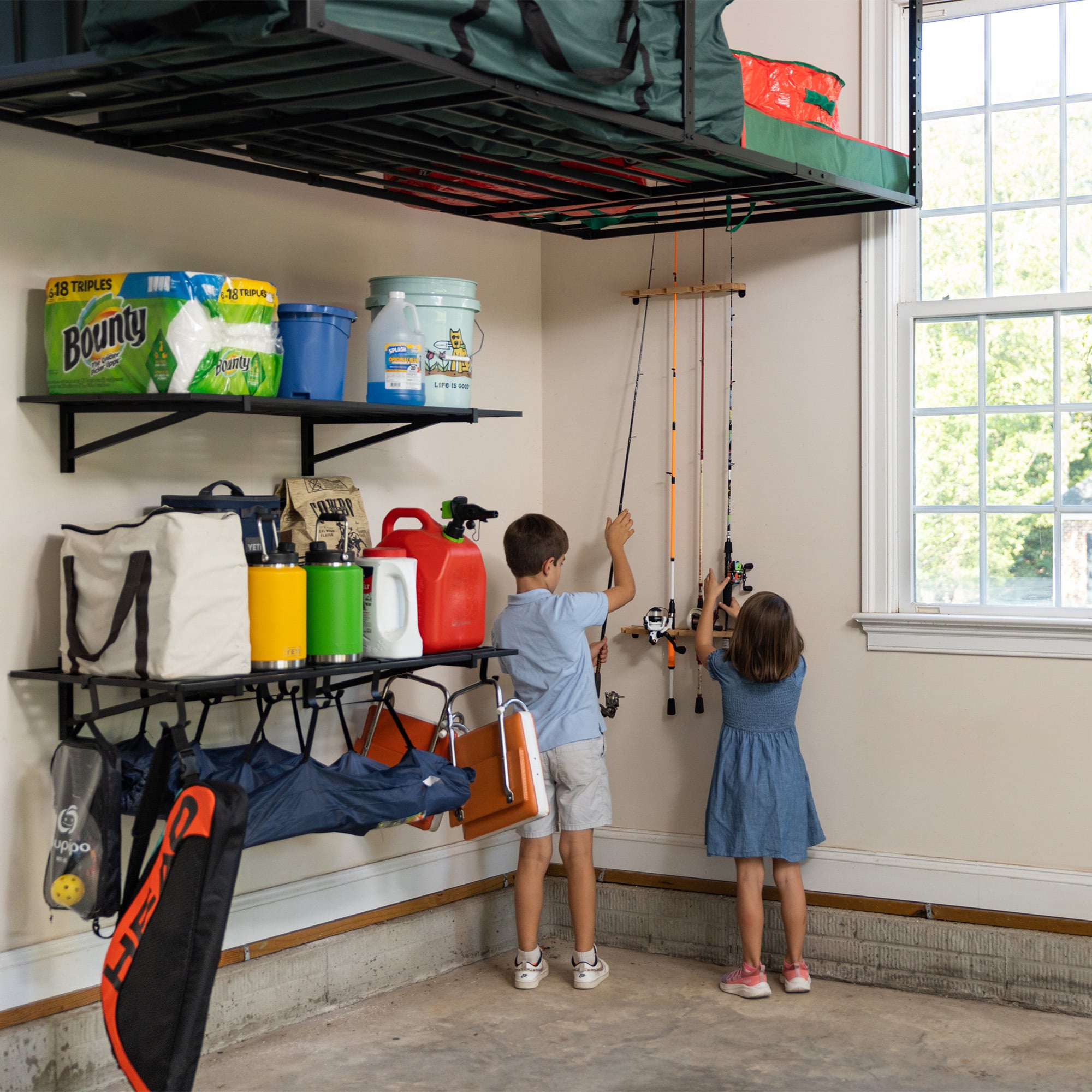 Best Fishing Rod Holder for Stillwater - Heavy Duty 8 Rod Storage Rack | Secure & Space-Saving Tackle Organizer for Garage, Boat, or Cabin | Perfect for Anglers & Fishing Enthusiasts