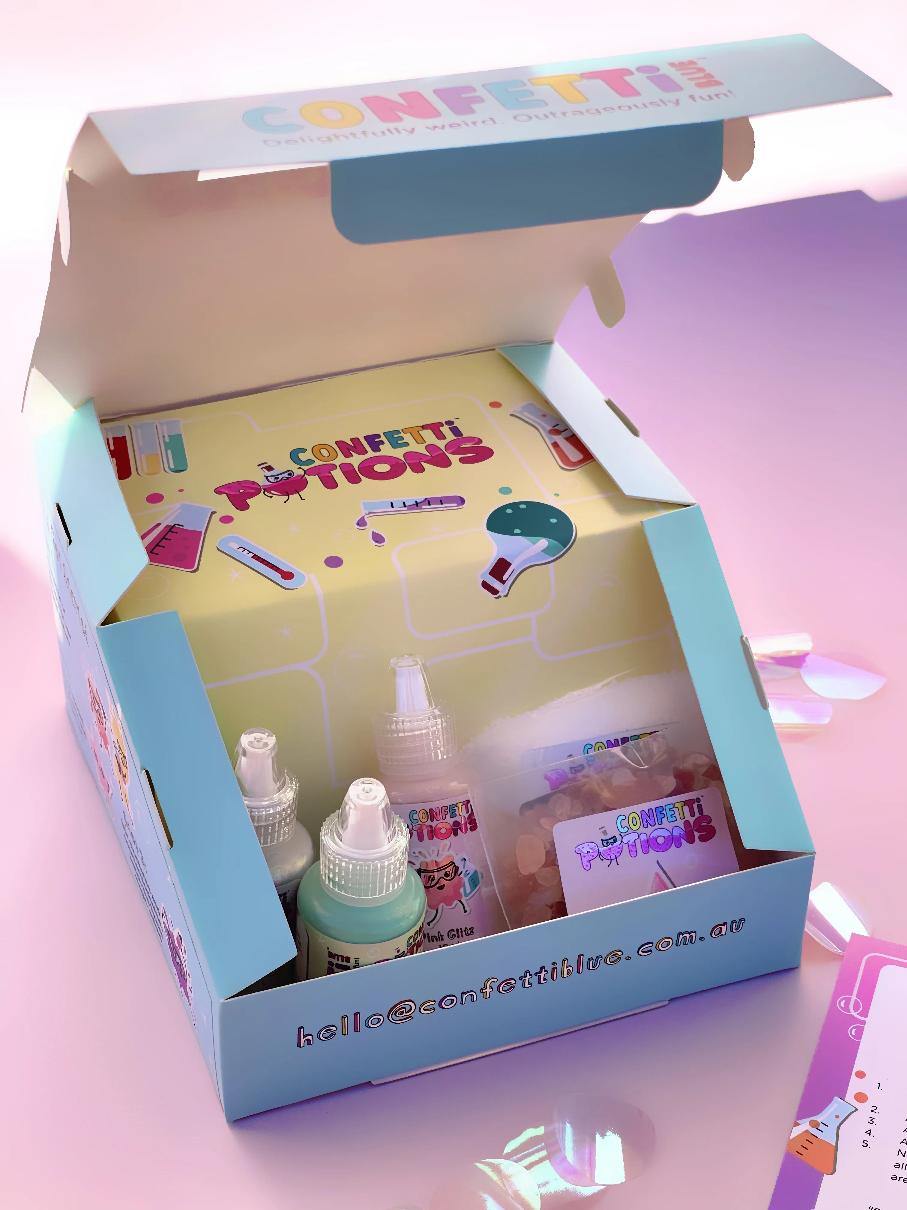 Confetti Blue Science Discovery Potion Kit for Kids - Fun STEM Learning Experiment Set for Birthday Parties & Classroom Activities