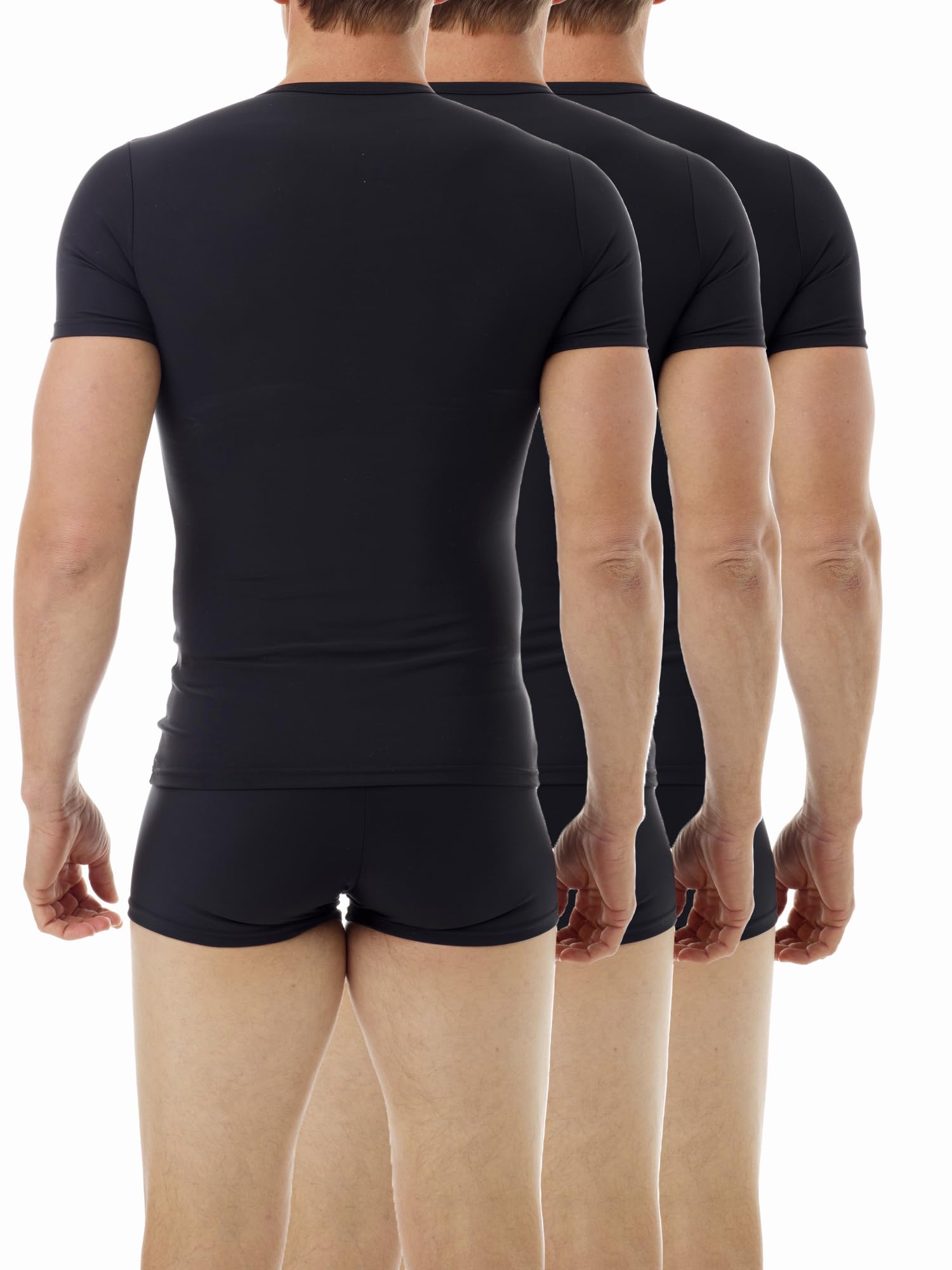 Underworks USA Men's Extreme Power Compression Gynecomastia Chest Binder Shirt 3-Pack - Breathable Support for Gynecomastia & Post-Surgery Recovery - Ideal for Workouts, Daily Wear & Medical Use