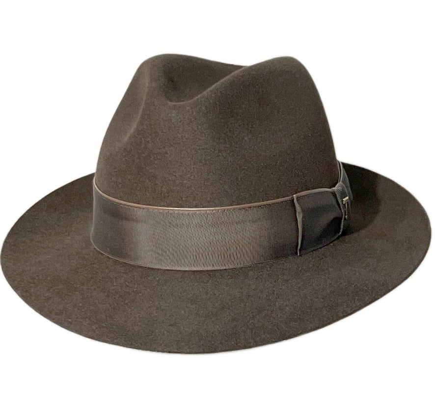 Premium Chocolate Brown Velour Fur Felt Fedora Hat for Men & Women - Classic Vintage Style for Outdoor Events, Weddings & Fashion