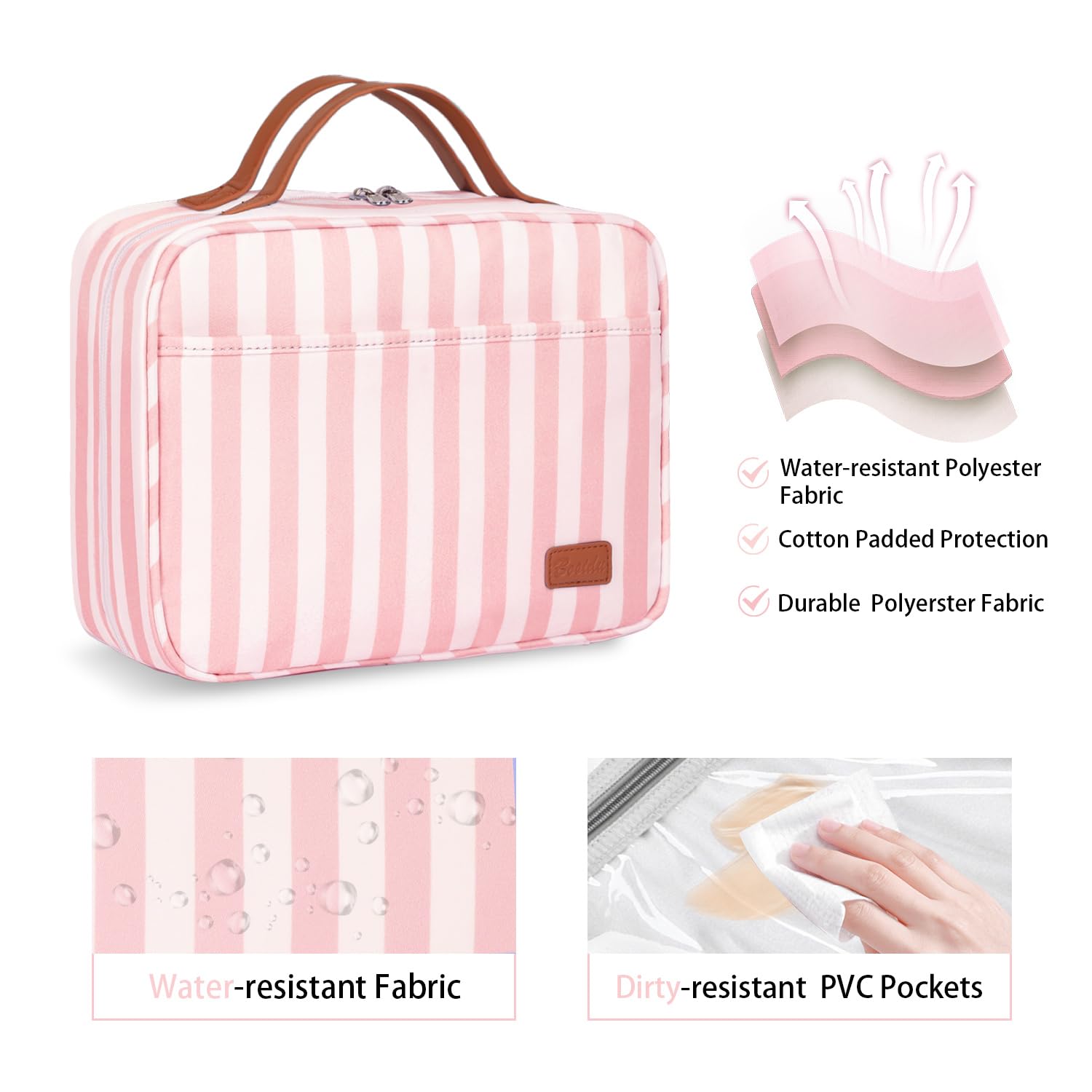 Waterproof Hanging Travel Toiletry Bag for Women - Large Portable Makeup Organizer with Hook for Cosmetics & Essentials | Perfect for Vacation, Camping & Business Trips