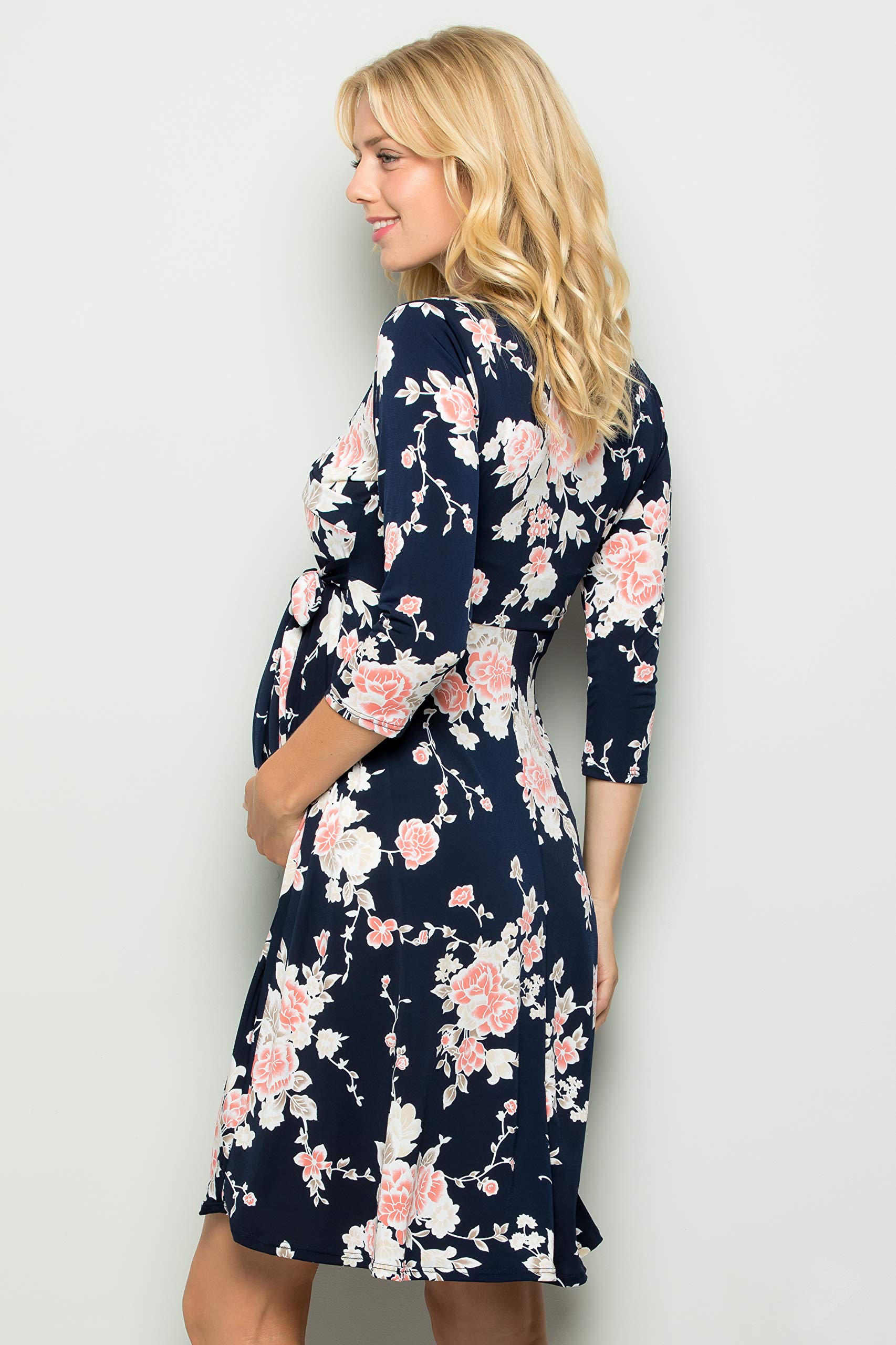 My Bump Floral Maternity Dress for Women - Made in USA - Perfect for Baby Showers, Pregnancy Photos & Everyday Comfort
