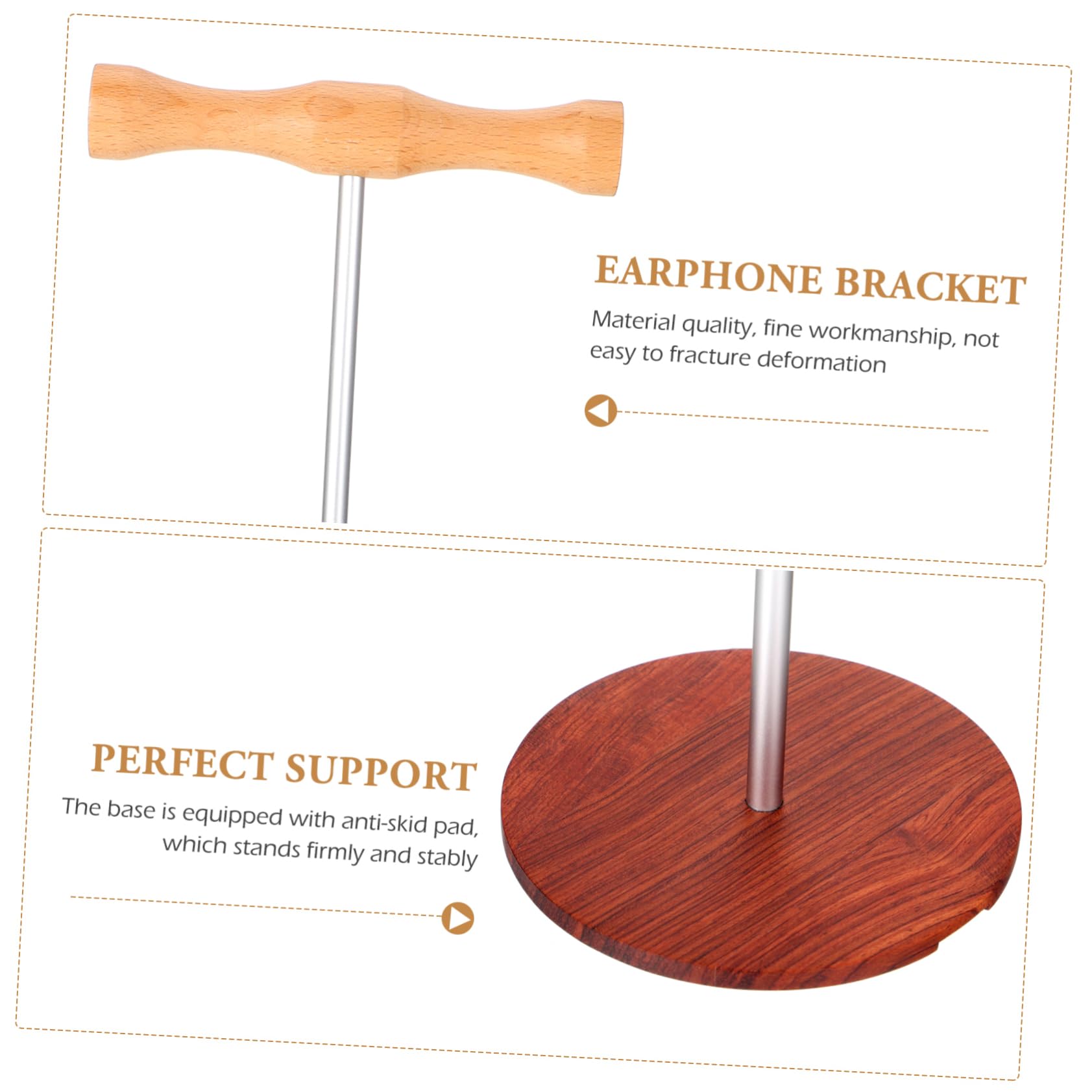 Premium Solid Wood Headphone Stand Holder - Universal Headset & Monitor Stand for Gaming, Office, and Home Decor - Durable & Stylish Headphone Organizer for Desk, Studio, and Workspace