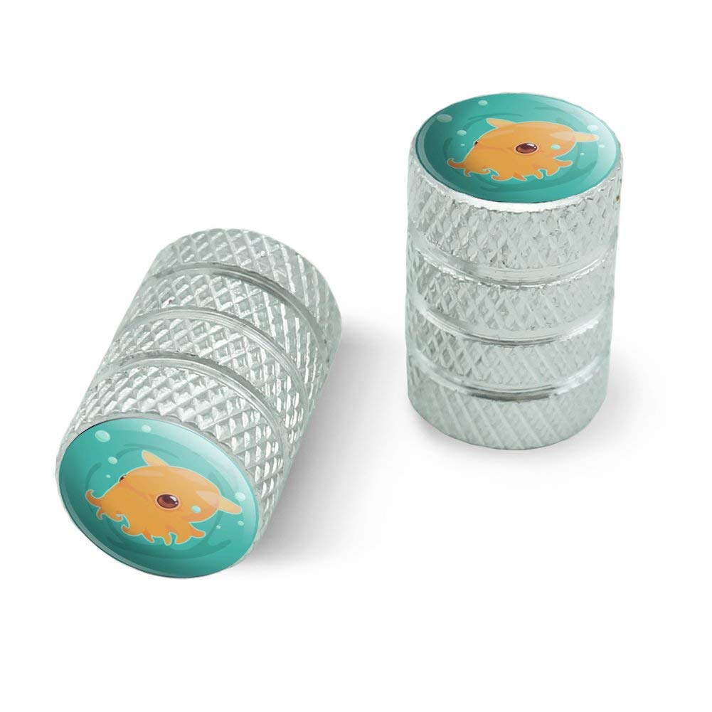 Cute Dumbo Octopus Motorcycle & Bicycle Tire Valve Stem Caps - Aluminum Alloy Wheel Rim Accessories for Bike & Motorcycle Customization - Perfect for Road Bikes, Cruisers & Scooters