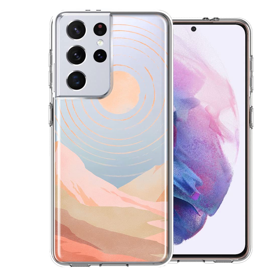Samsung Galaxy S21 Ultra Case - Desert Mountains Design Double Layer Protective Cover | Shockproof & Scratch Resistant Phone Case for Outdoor Adventures & Daily Use