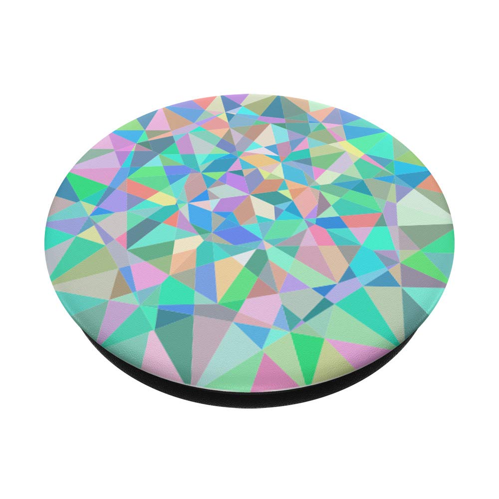 Swappable Teal & Pink Pattern PopGrip for Phones & Tablets - Stylish Phone Grip & Stand for Secure Handling & Hands-Free Viewing