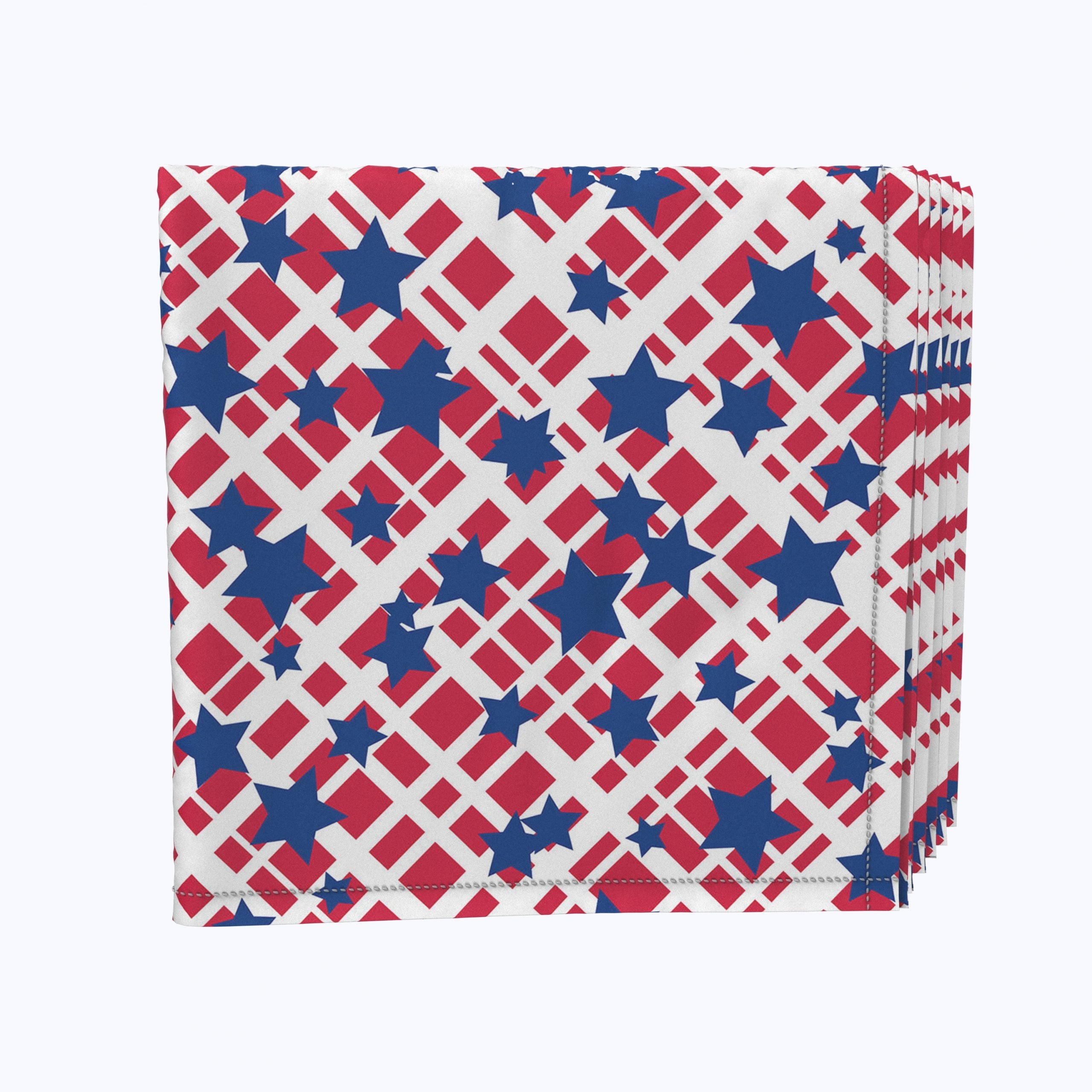Blue Stars Patriotic Paper Napkins for 4th of July, BBQs, and American-Themed Parties - Bulk Pack of 100