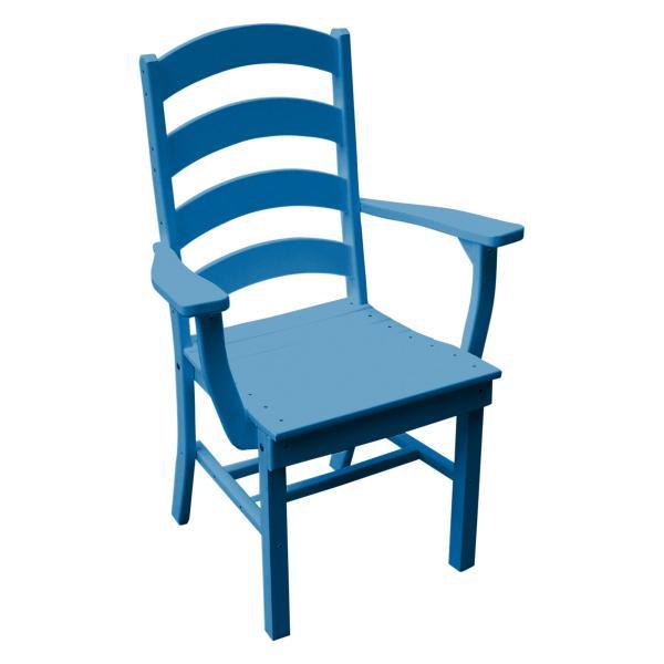Ladderback Dining Chair with Arms - Solid Wood Kitchen & Dining Room Furniture for Home, Restaurant & Cafe Use