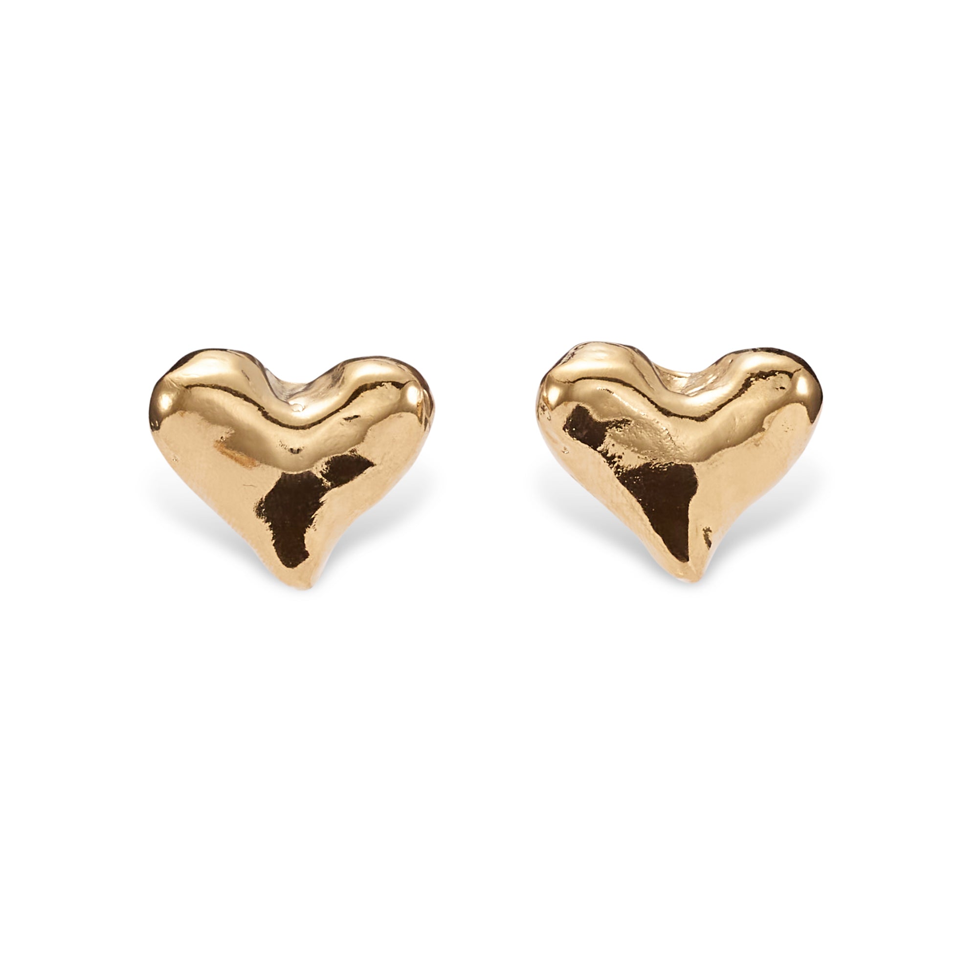 Elegant Mara Heart Stud Earrings for Women - 14K Gold Plated Cubic Zirconia Earrings - Perfect for Valentine's Day, Anniversary & Romantic Gifts