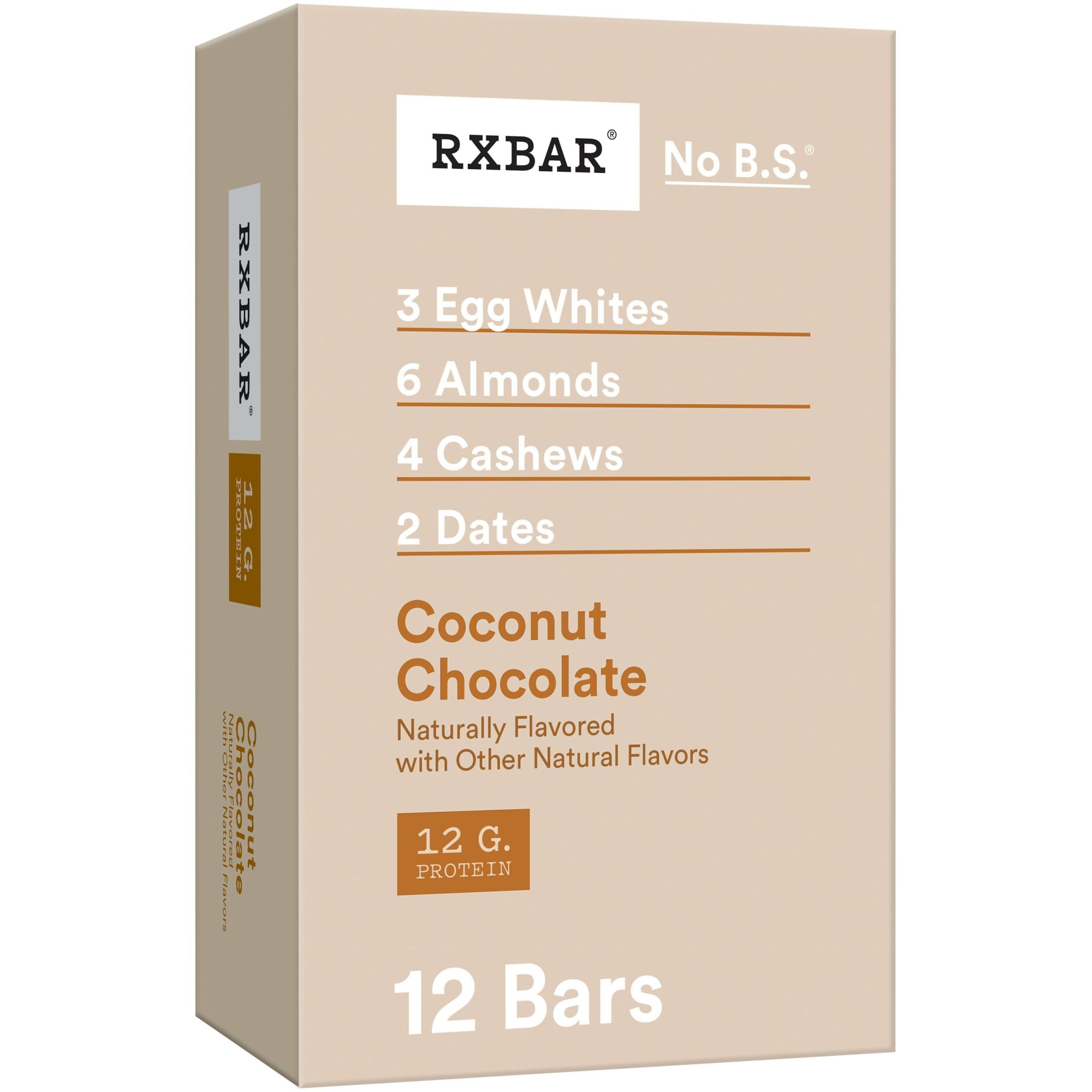 RXBAR Protein Bars - Coconut Chocolate Flavor, 22oz Box (12 Bars) | High Protein Snack for Workout Recovery, Healthy On-the-Go Breakfast & Travel Snacks