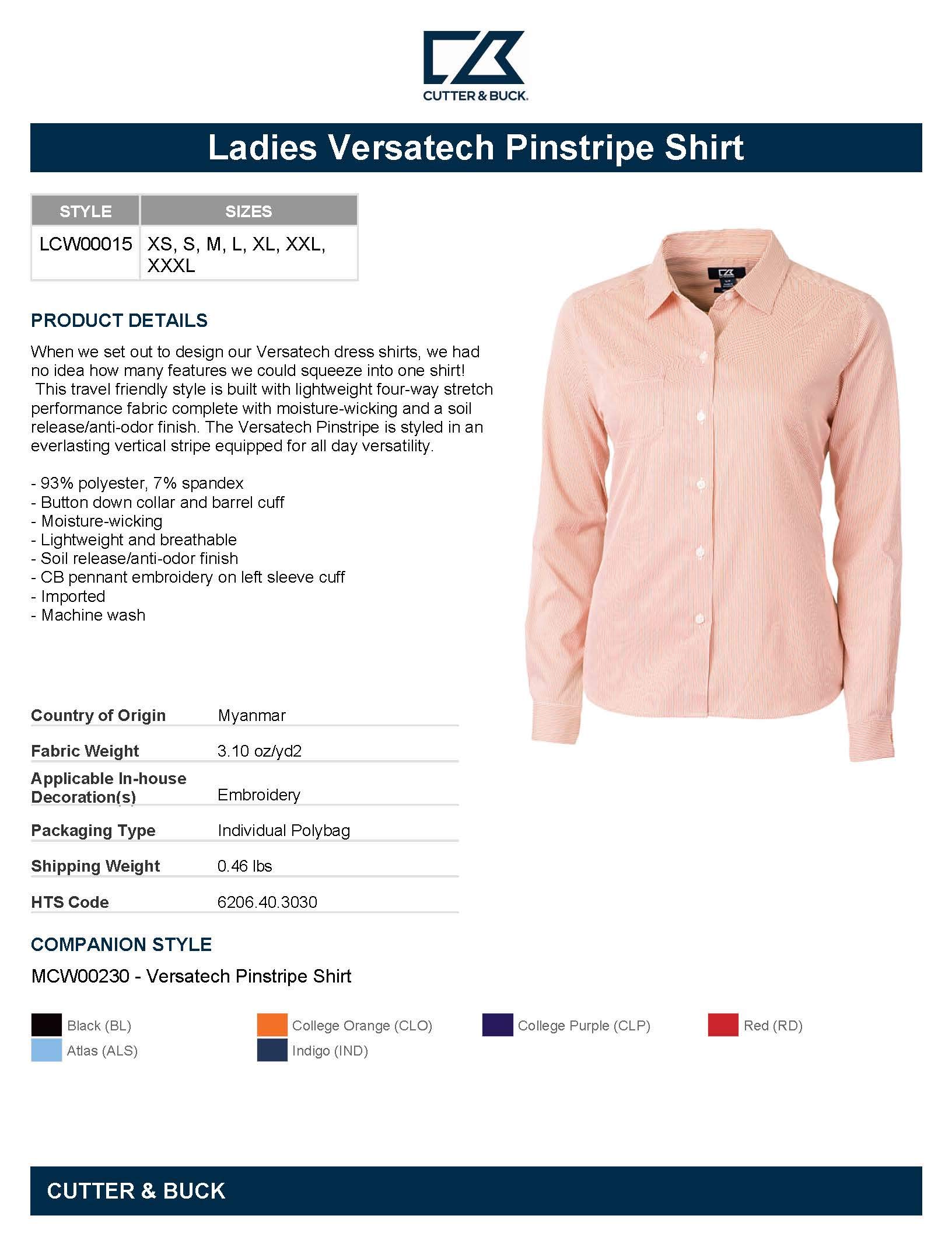 Cutter & Buck Women's Long Sleeve Button-Down Shirt - Soft Comfortable Work Blouse for Office & Business Casual Wear