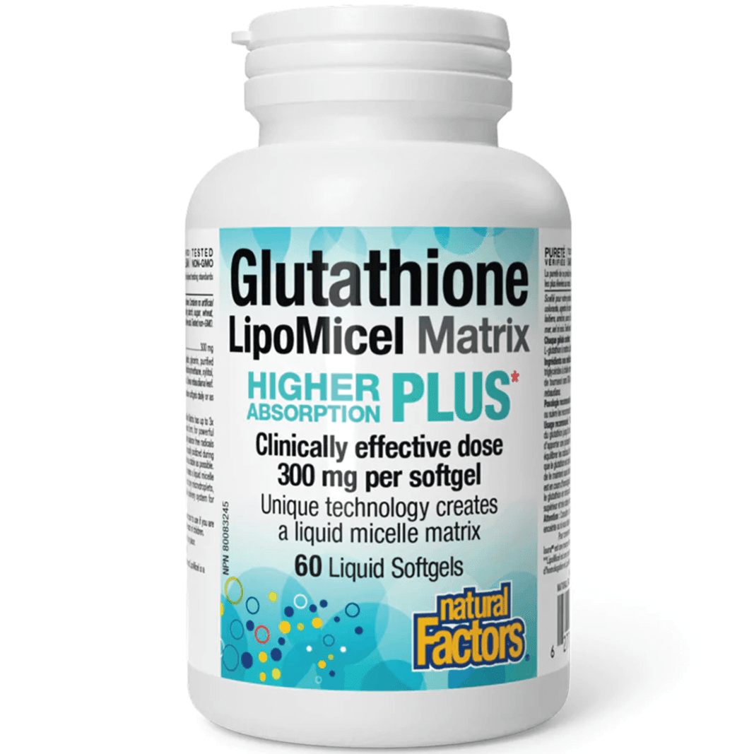 Natural Factors Liposomal Glutathione 60 Softgels - Premium Antioxidant Supplement for Immune Support, Detox & Skin Health - Ideal for Daily Wellness & Anti-Aging Routine
