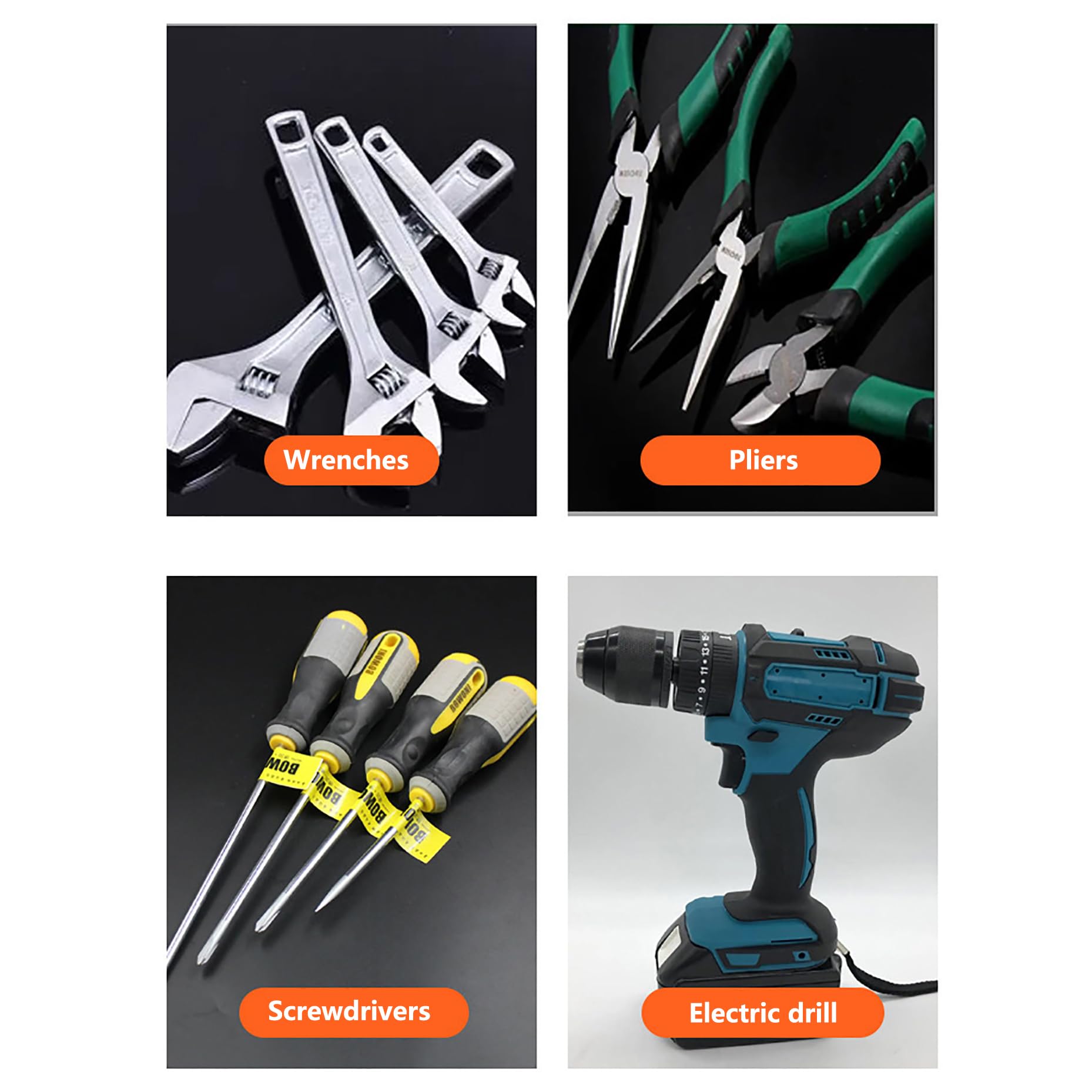 WYYHAA Power Tool Organizer Wall Mount - Heavy Duty Garage Storage with 3 Drill Holder, Screwdriver & Pliers Organizer | Perfect for Workshop, Garage & DIY Tool Organization