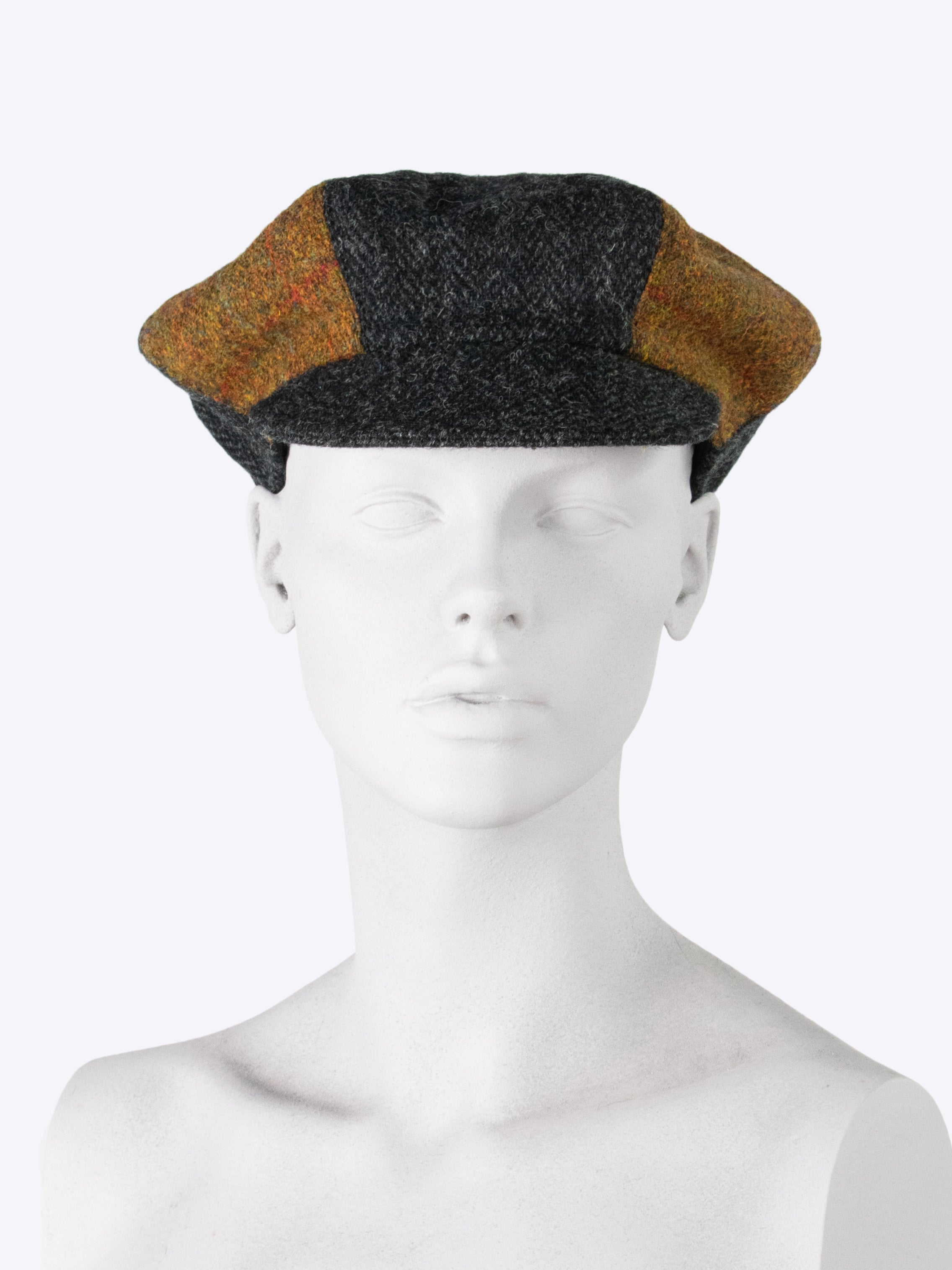 Stylish Baker Boy Cap in Charcoal & Rust - Vintage Fashion Hat for Women & Men - Perfect for Outdoor Activities, Casual Wear & Costume Parties