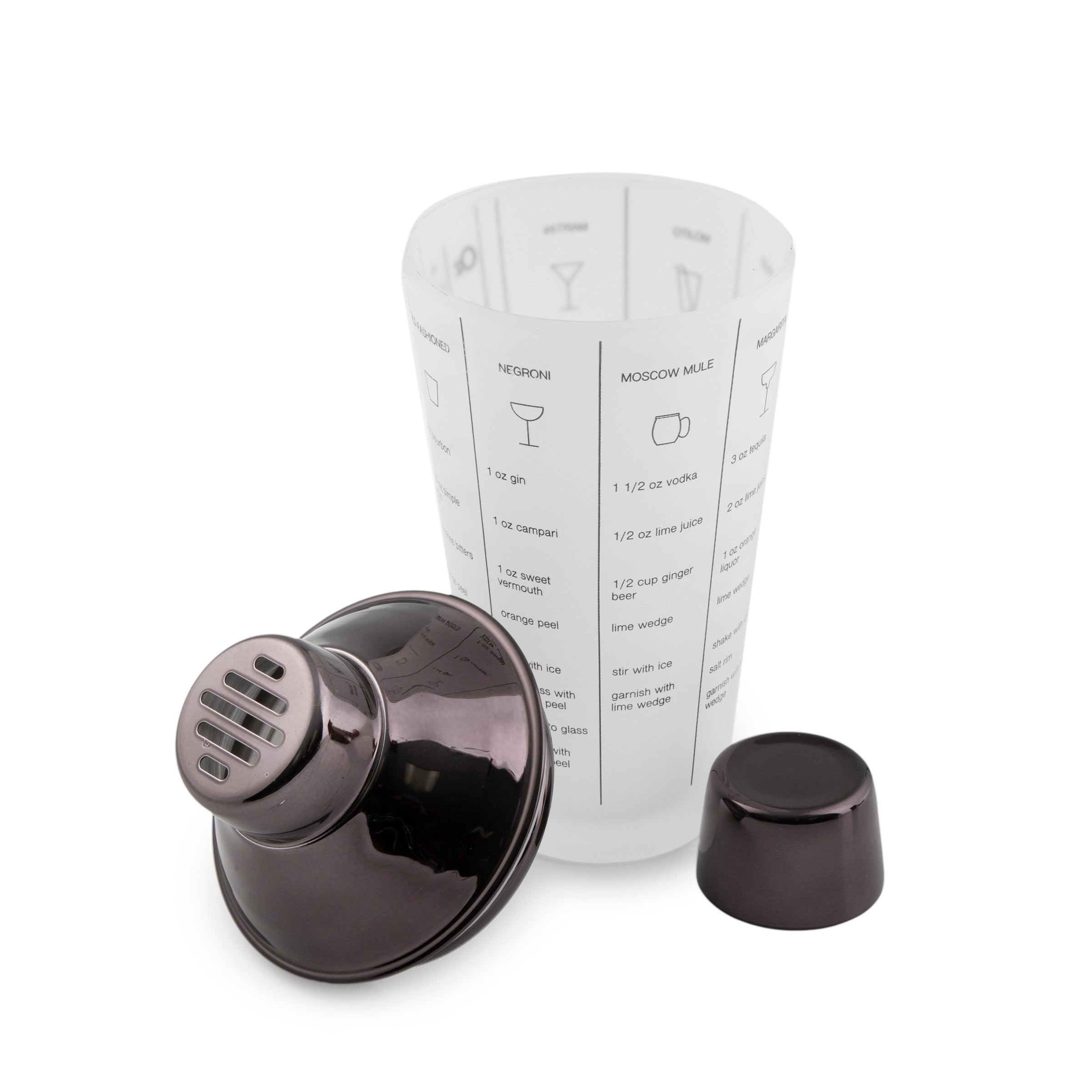 Professional 5-Piece Black Mixology Cocktail Shaker Set - Bar Tools for Home Bartenders & Cocktail Enthusiasts - Perfect for Parties, Home Bars & Mixing Classic Drinks