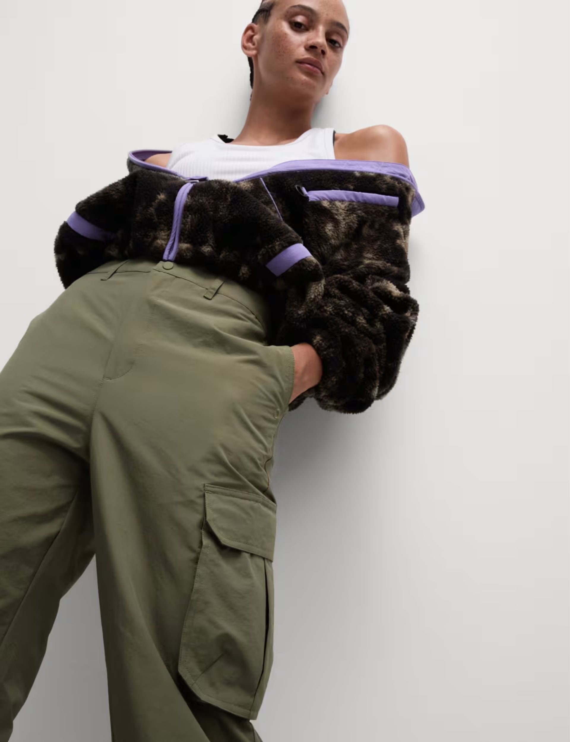 Stormwear Cargo Wide Leg Pants for Women - Dark Khaki Casual Trousers | High Waisted Comfortable Work Pants for Outdoor, Travel & Everyday Wear