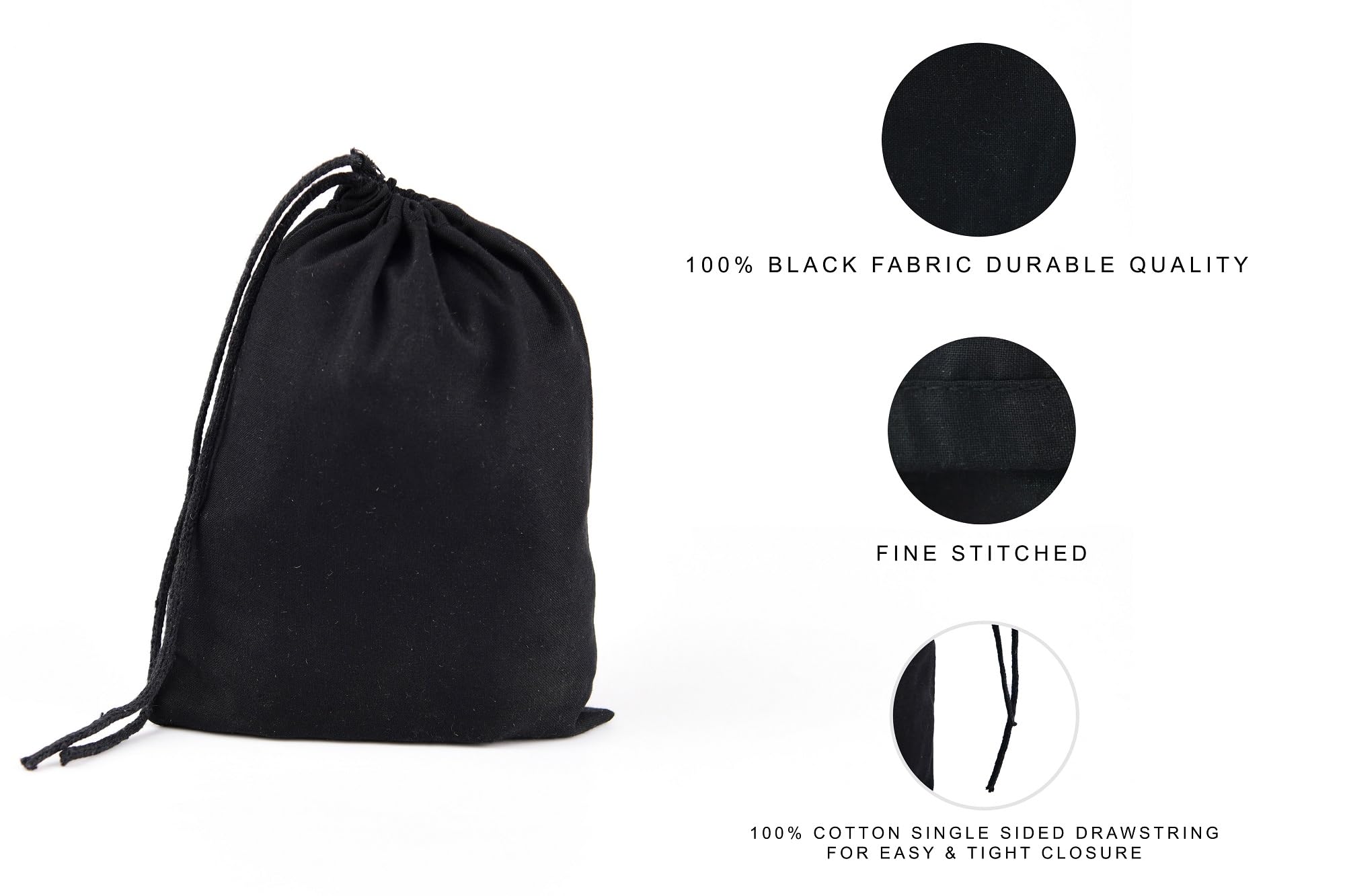 Premium 12x18 Inch Black Cotton Muslin Drawstring Bags - Biodegradable & Reusable Eco-Friendly Packaging (Pack of 100) | Perfect for Wedding Favors, Gift Bags, Party Favors & Retail Packaging
