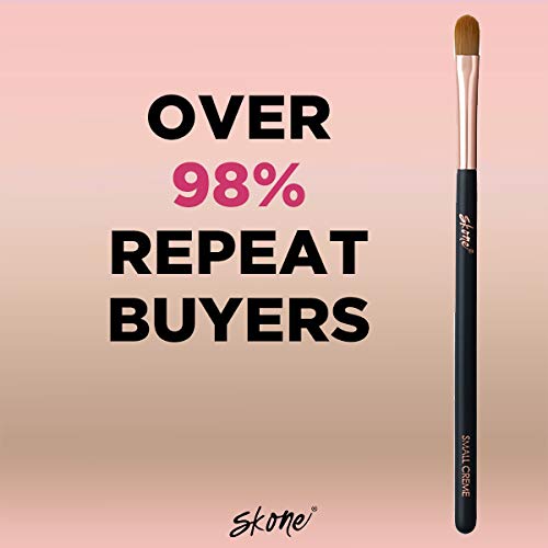 Skone Cosmetics Professional Small Creme Brush - Soft Shed-Free Makeup Brush for Flawless Foundation & Cream Application | Perfect for Hard-to-Reach Areas & Detailed Contouring | Ideal for Professional Makeup Artists & Home Beauty Routines