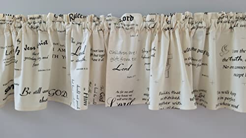 Religious Valance Curtain with Bible Verse - 41x15 Inches for Worship Decor