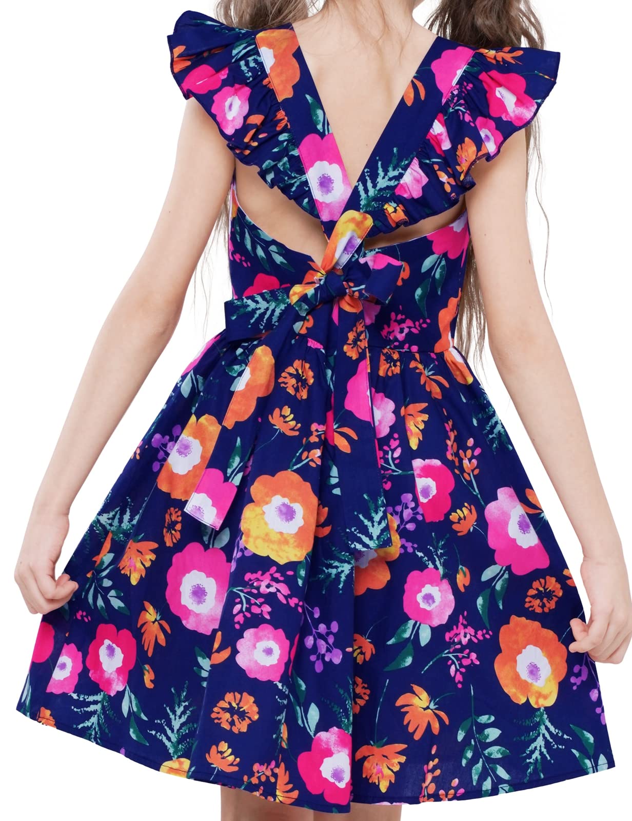 Floral Cotton Girls Summer Dresses - Cute & Comfortable Outfits for Toddler & Kids - Perfect for Playdates, Parties & Outdoor Adventures