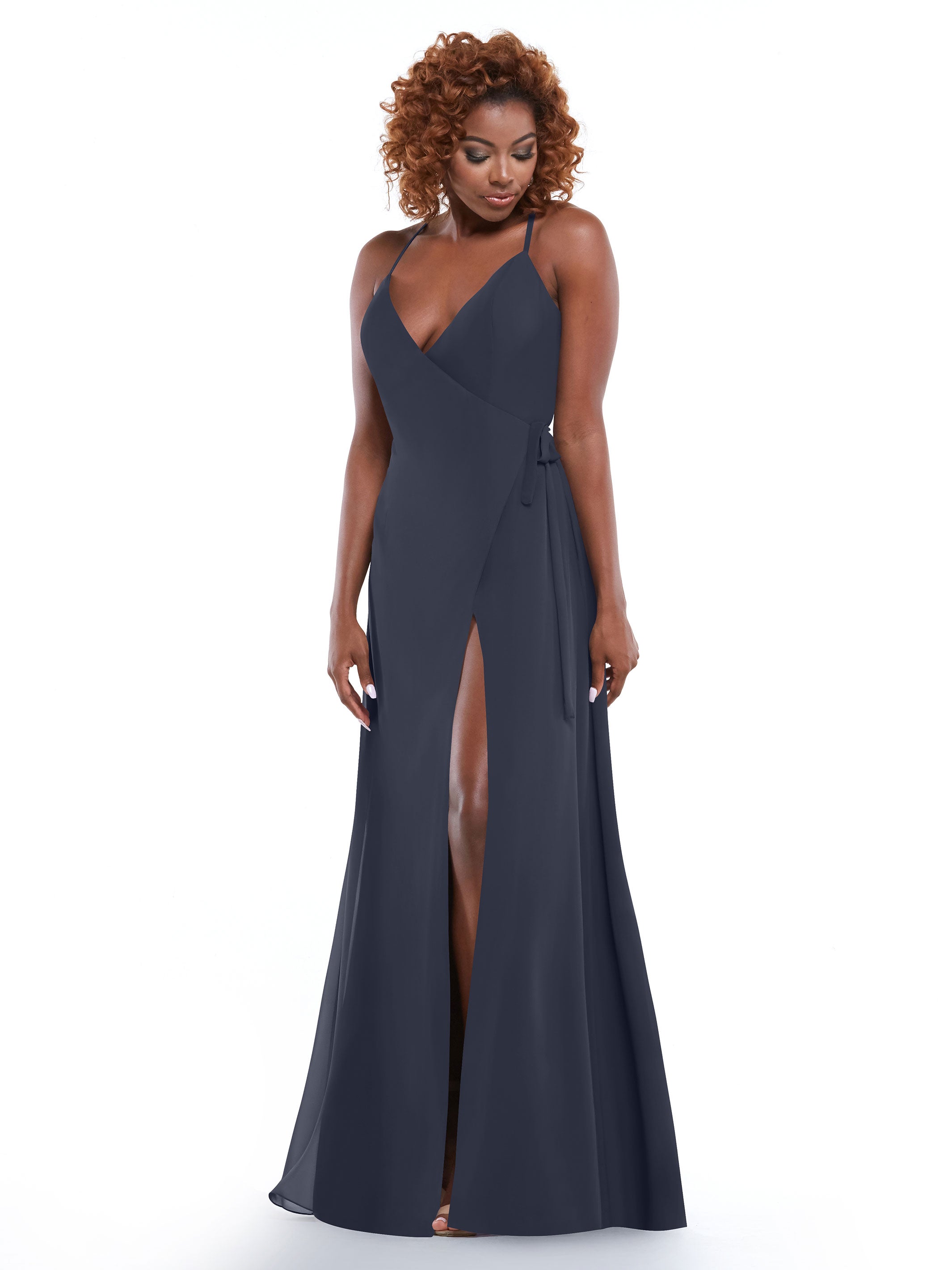 Elegant 80171 Sheath Chiffon Bridesmaid Dress with Adjustable Self-Tie Waist Sash - Perfect for Weddings, Formal Events & Special Occasions