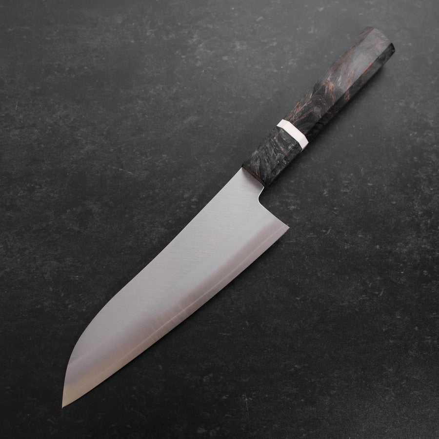 Premium Santoku Knife 180mm - VG-10 Stainless Steel Blade with Polished Marbled Maple Handle - Japanese Kitchen Knife for Slicing, Dicing & Chopping Vegetables, Meat & Fish