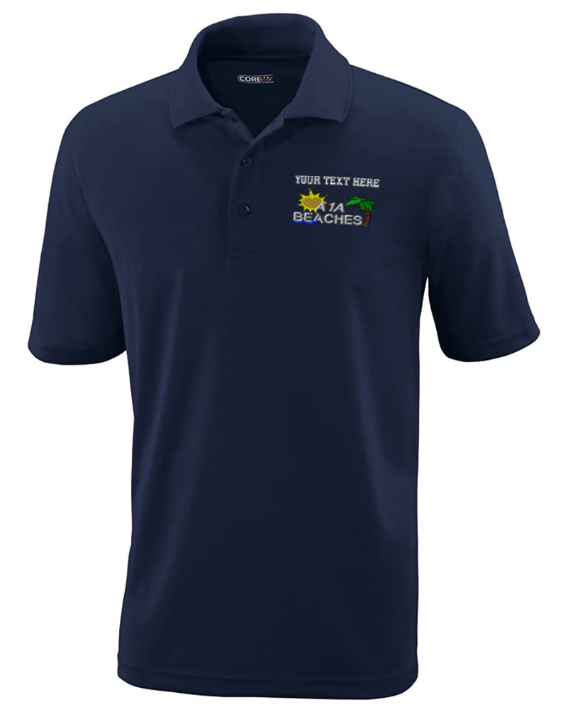 Custom Performance Golf Polo Shirts for Men - Breathable Short Sleeve A1A Beaches Style - Perfect for Golf Tournaments, Casual Wear & Outdoor Activities