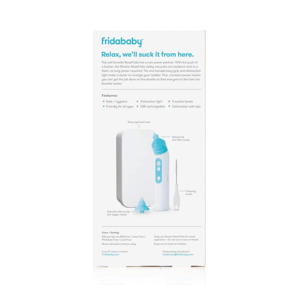 Fridababy Electric Nosefrida - Rechargeable Baby Nasal Aspirator for Newborns & Infants | Gentle & Hygienic Snot Sucker for Congestion Relief | Perfect for Travel, Home & Nursery Use