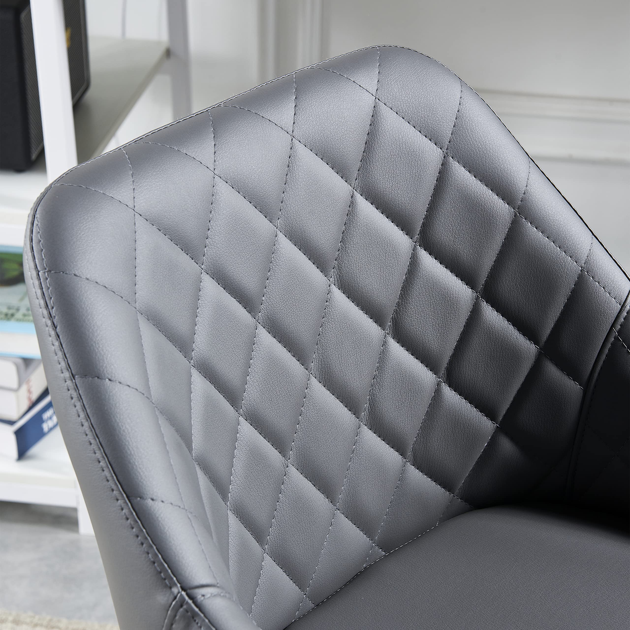 Ergonomic Swivel Office Chair with Lumbar Support - Adjustable Height Home Desk Chair for Comfort, Grey - Perfect for Home Office, Gaming & Study