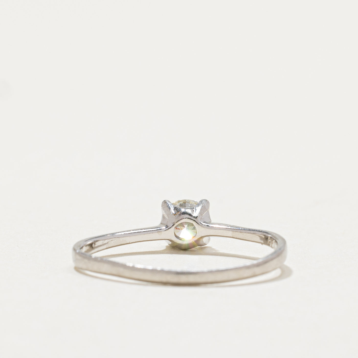 0.28ct Platinum Solitaire Diamond Engagement Ring for Women - Size 5.75 | Classic Wedding Band, Anniversary Gift & Proposal Jewelry