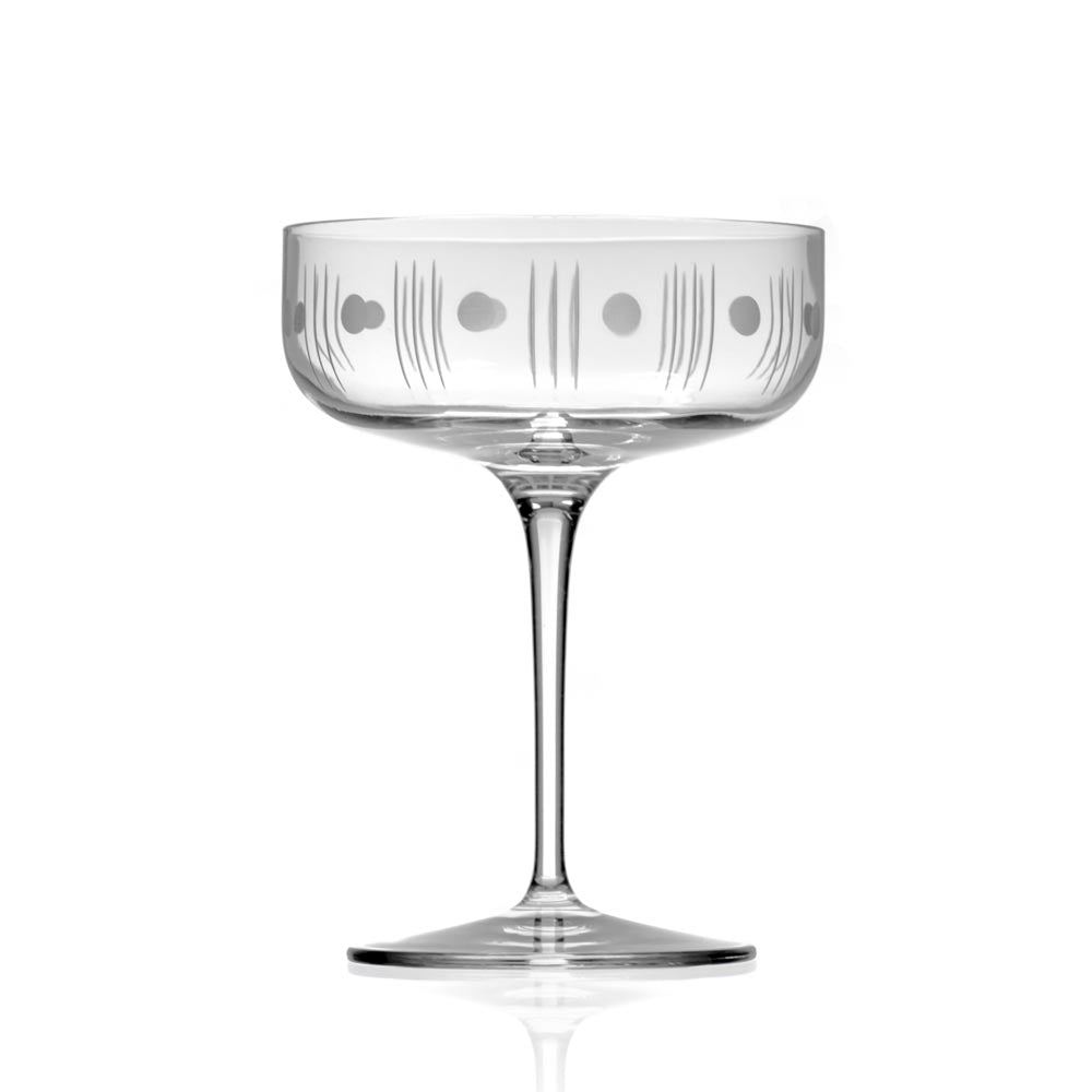 Vintage Mid Century Modern 10.25oz Coupe Cocktail Glasses Set of 4 - Elegant Stemware for Martini, Champagne & Dessert - Perfect for Home Bar, Dinner Parties & Wedding Receptions
