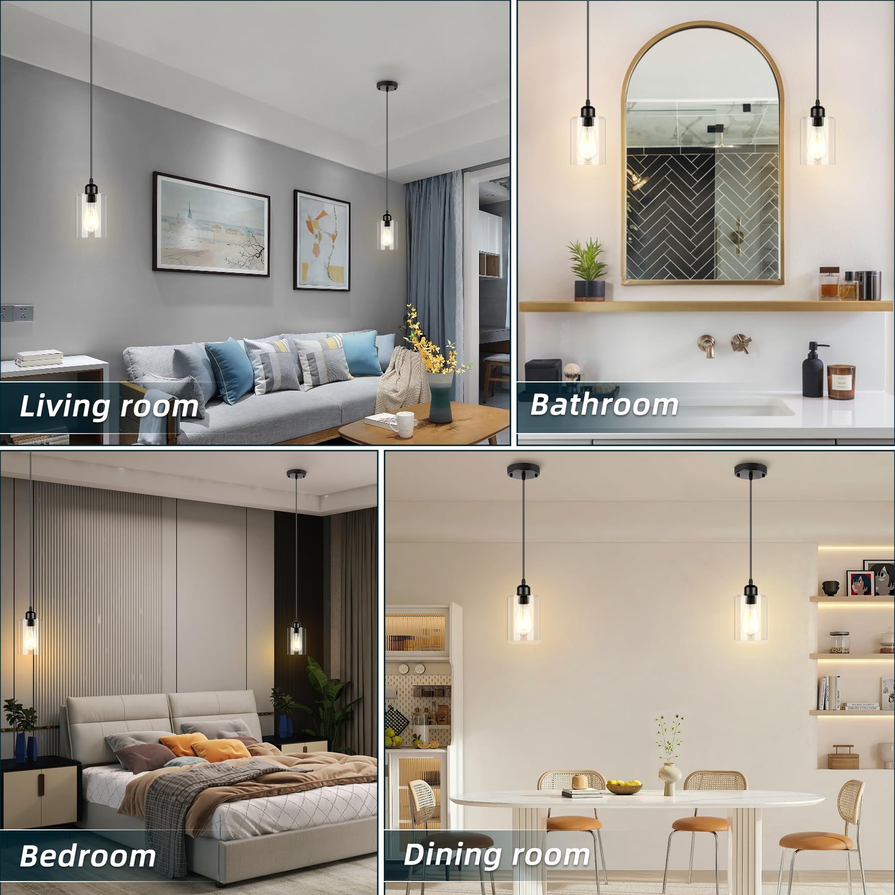 CANMEIJIA 2-Pack Adjustable Kitchen Pendant Lights - Modern Hanging Ceiling Fixtures for Kitchen Island, Dining Room, Bedroom & Hallway | Perfect for Home Decor and Ambient Lighting