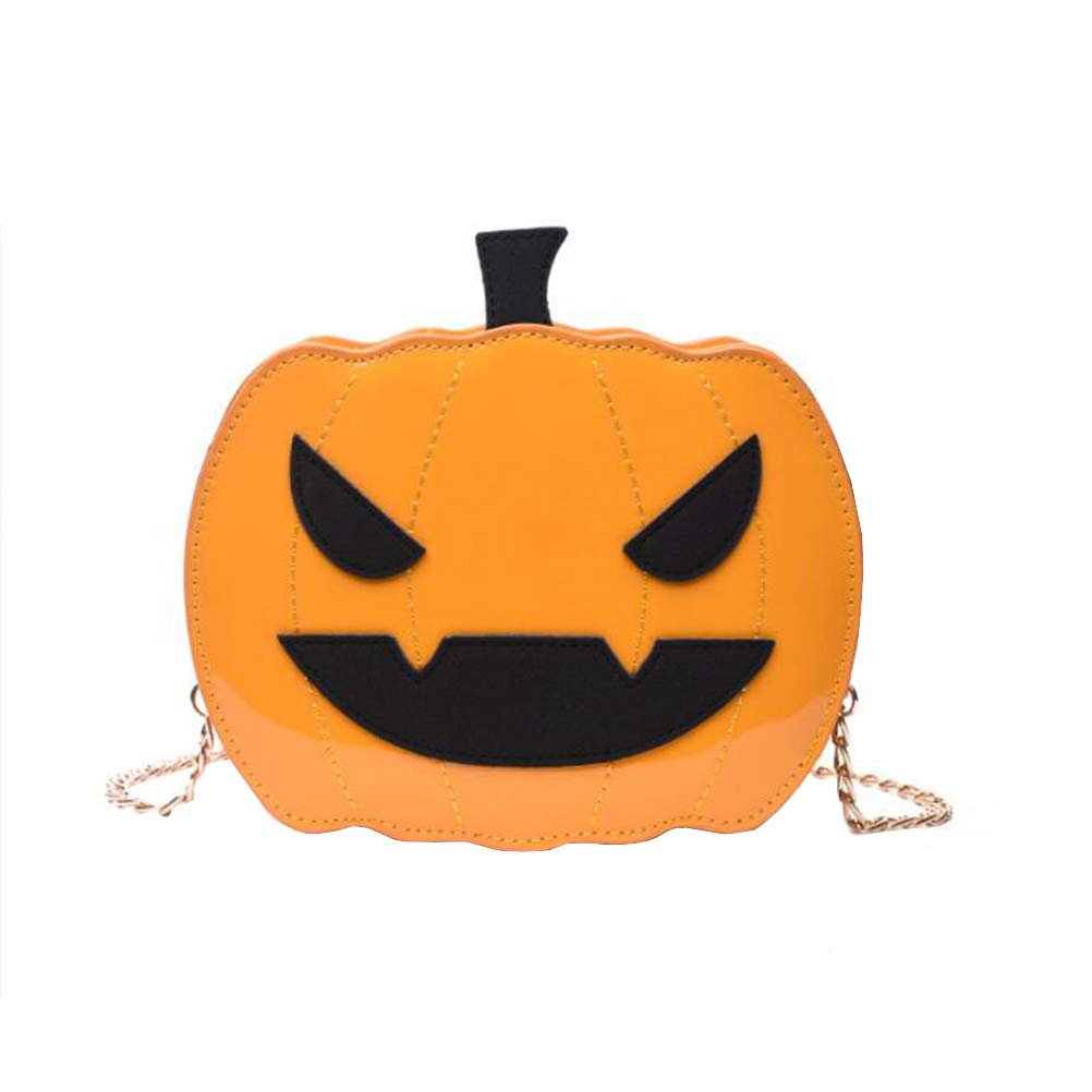 FUNZZY Halloween Pumpkin Chain Bag for Women & Girls - Stylish Crossbody Shoulder Bag with Vogue Chain Design | Perfect for Halloween Parties, Costume Accessories & Everyday Fashion