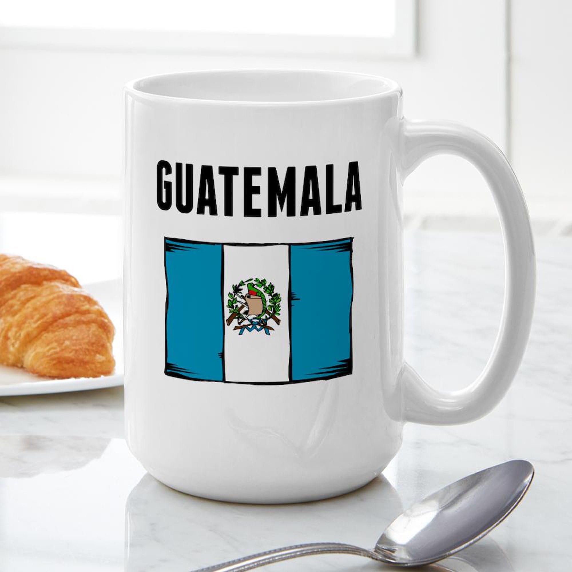 Guatemala Flag Ceramic Coffee Mug 15 oz (444 ml) - Durable & Dishwasher Safe - Perfect for Home, Office, or Gifts - Show Your National Pride