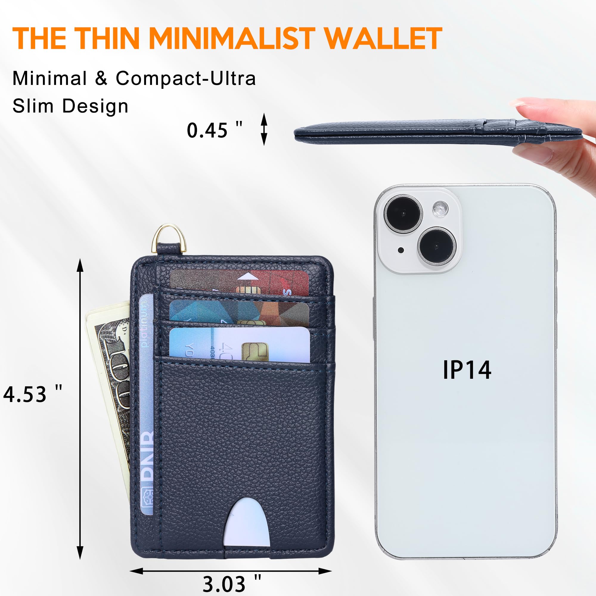 Slim RFID Blocking Credit Card Holder - Minimalist Front Pocket Wallet with ID Window for Men & Women | Compact Card Case for Travel, Business & Everyday Use