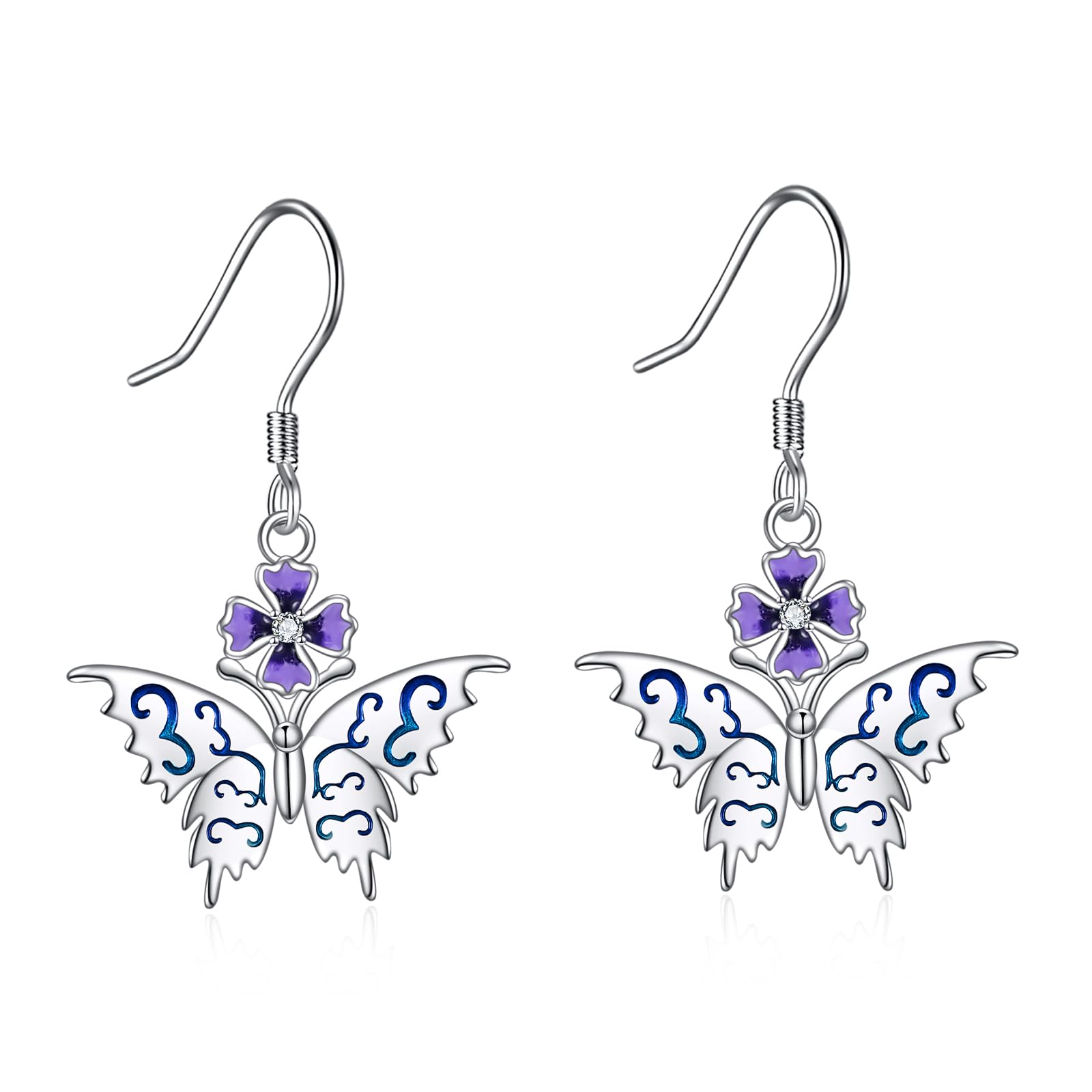YFN Sterling Silver Animal Dangle Drop Earrings for Women - Sloth, Cat, Bat Designs | Perfect Jewelry Gifts for Halloween, Christmas & Everyday Wear | Trendy Fashion Accessories for Parties & Casual Outfits