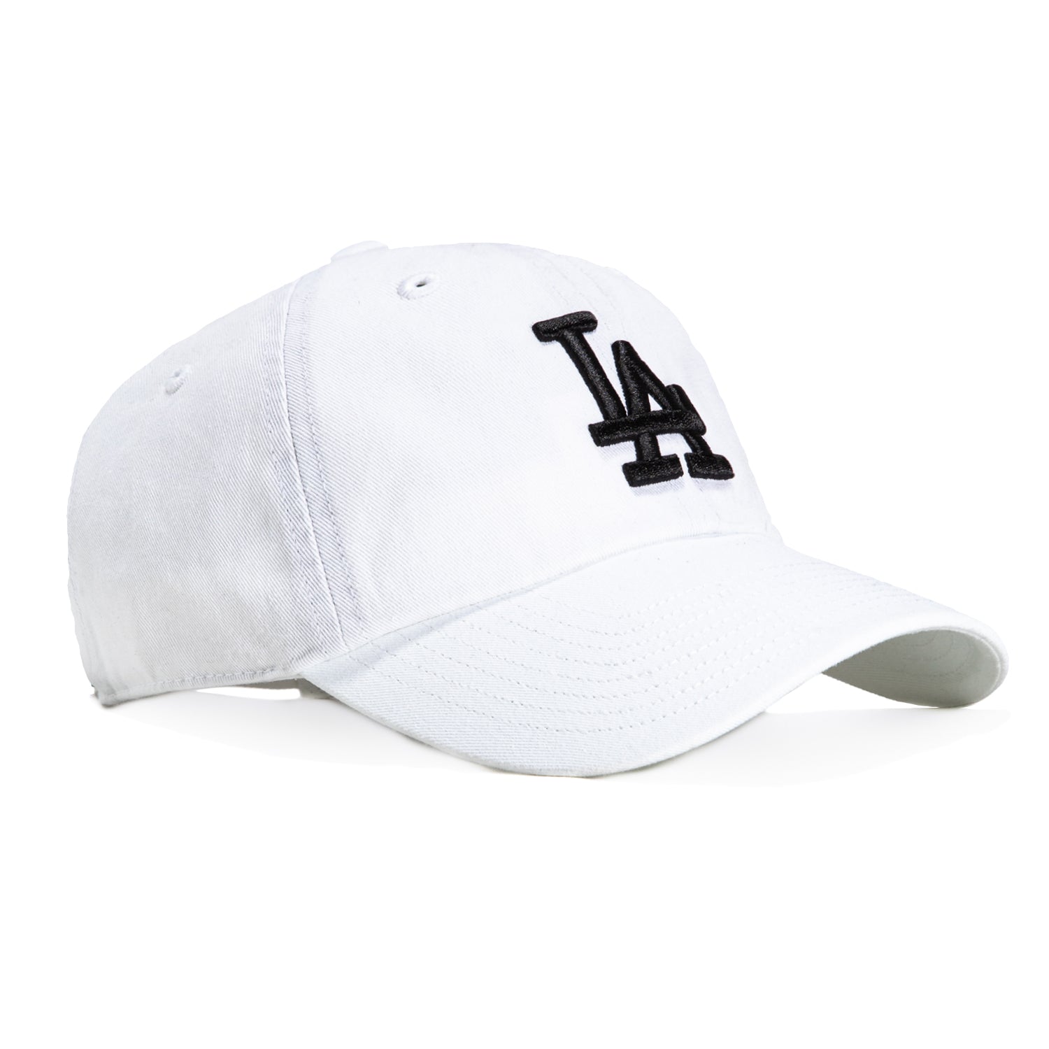 47 Brand Los Angeles Dodgers Cleanup Adjustable Baseball Cap - White & Black - Perfect for Game Day, Sports Events & Casual Wear