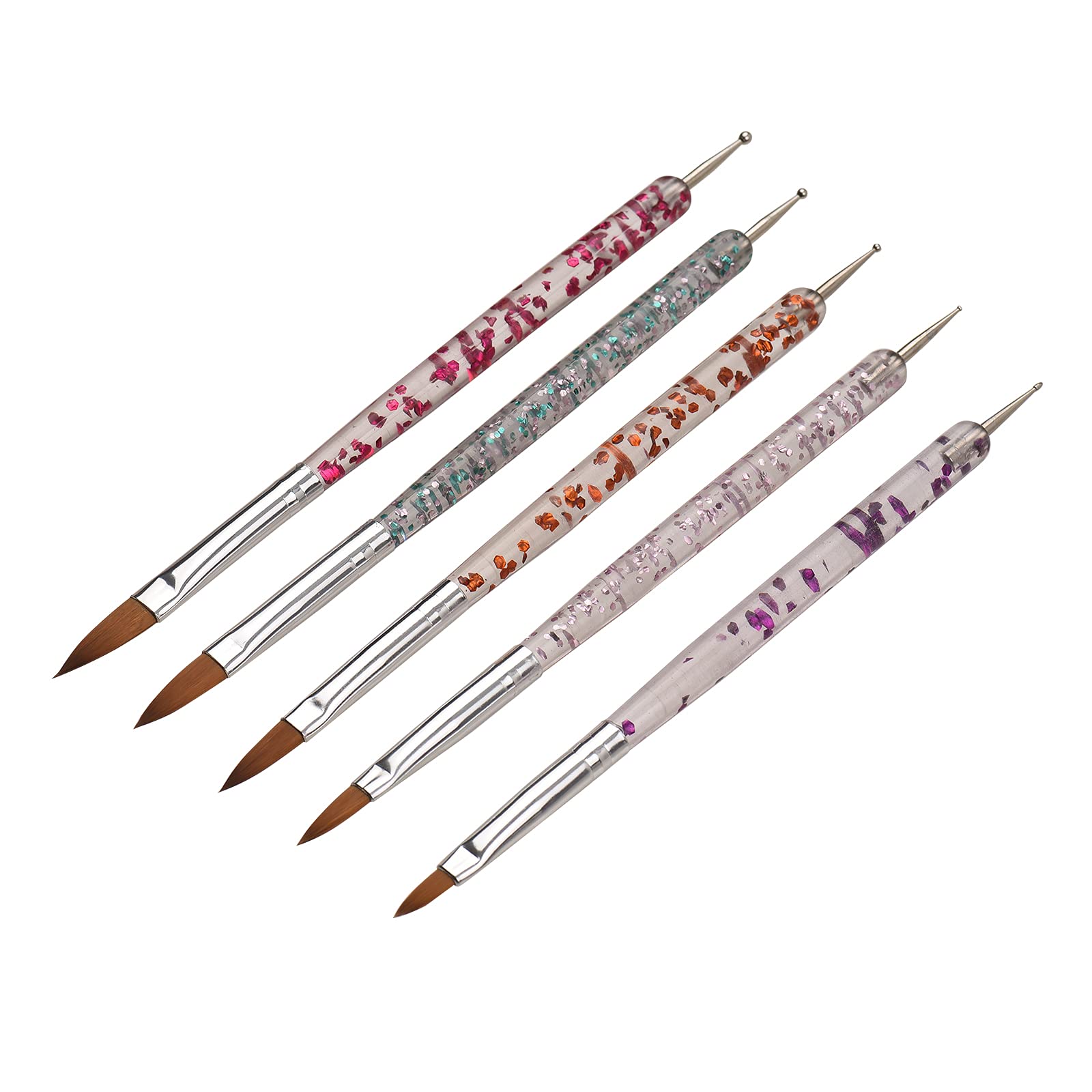 5PCS Professional Nail Art Pen Kit - Acrylic Nail Brushes, Dotting Tools & 3D Carving Pens for Manicure, Nail Art Design & Painting | Perfect for Salon, Home DIY & Professional Nail Artists