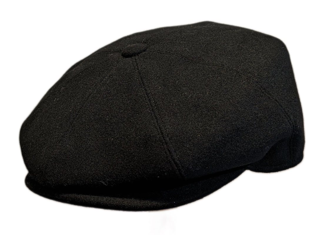 Grand Hatters Wool Baker Boy Cap - Classic Black Newsboy Hat for Men & Women | Vintage Style for Outdoor, Casual & Fashion Wear