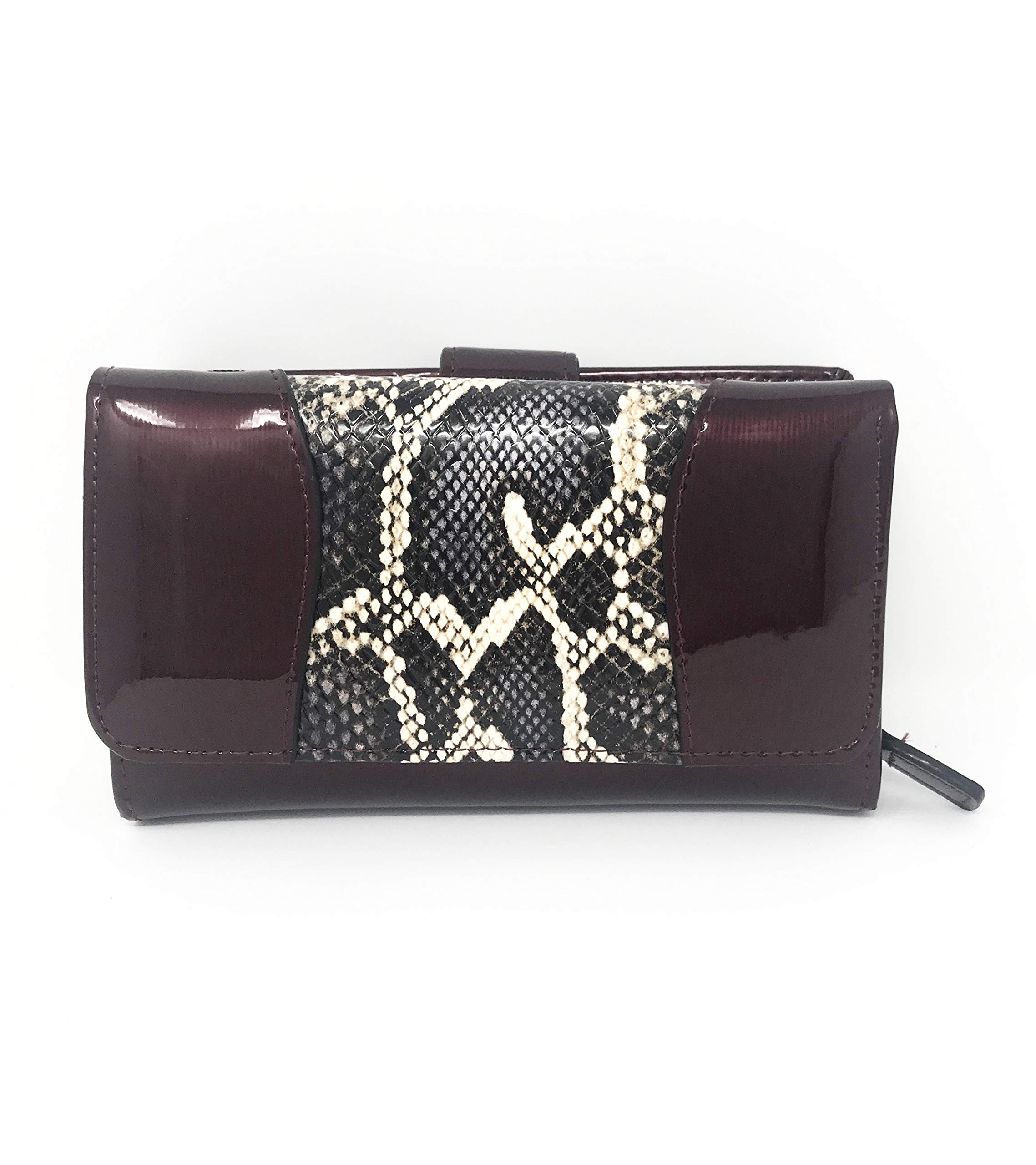 Python Print Medium Wallet in Burgundy - Stylish & Durable Leather Wallet for Men & Women | Perfect for Everyday Use, Travel & Gift Giving