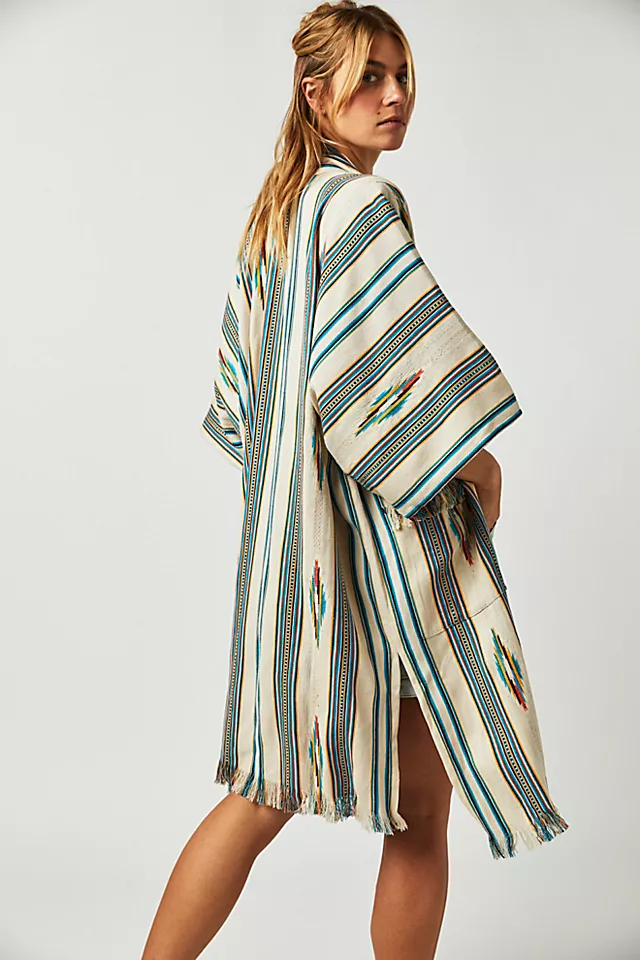 Stylish Ikat Striped Jacket for Women - Lightweight Spring/Summer Cover-Up - Perfect for Beach, Vacation & Casual Outings