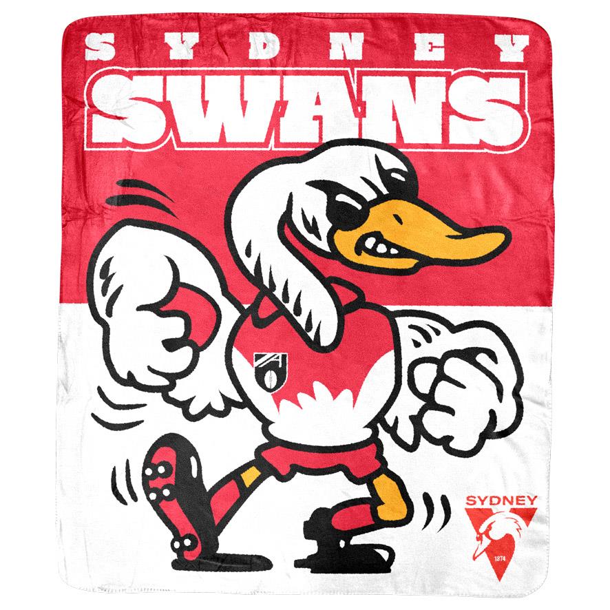 AFL Sydney Swans Coral Fleece Blanket - Soft Plush Throw for Couch, Bed & Home Decor - Perfect for Sports Fans & Cozy Comfort