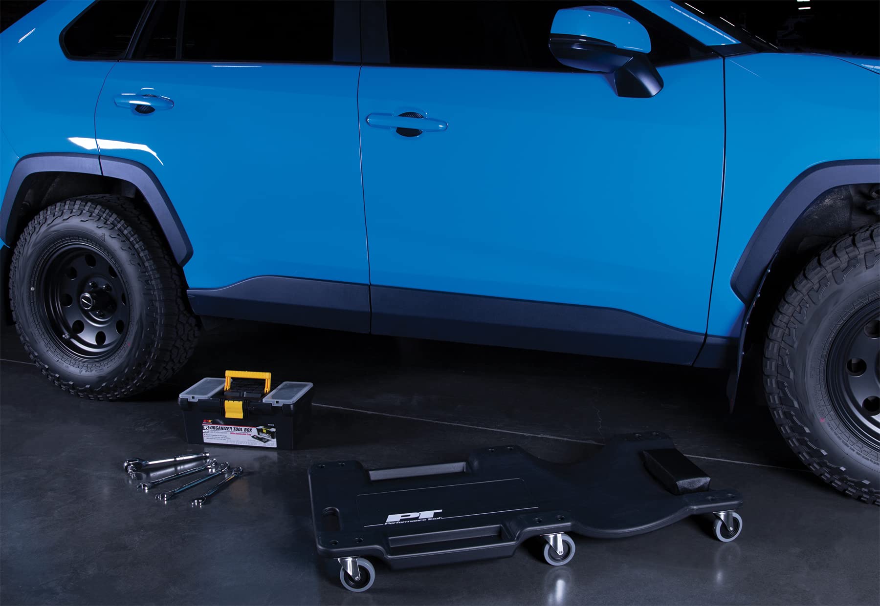 PERFORMANCE TOOL W85006 Wilmar 40-Inch Heavy-Duty Plastic Creeper with 6 Smooth-Rolling Casters - Ideal for Auto Mechanics, DIY Car Repairs & Under-Vehicle Maintenance