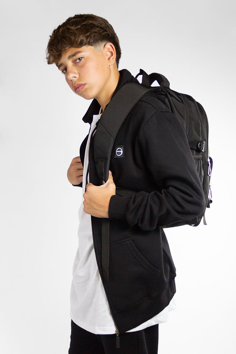 Men's College Black Jacket - Lightweight Waterproof Windbreaker for Outdoor Hiking & Casual Wear