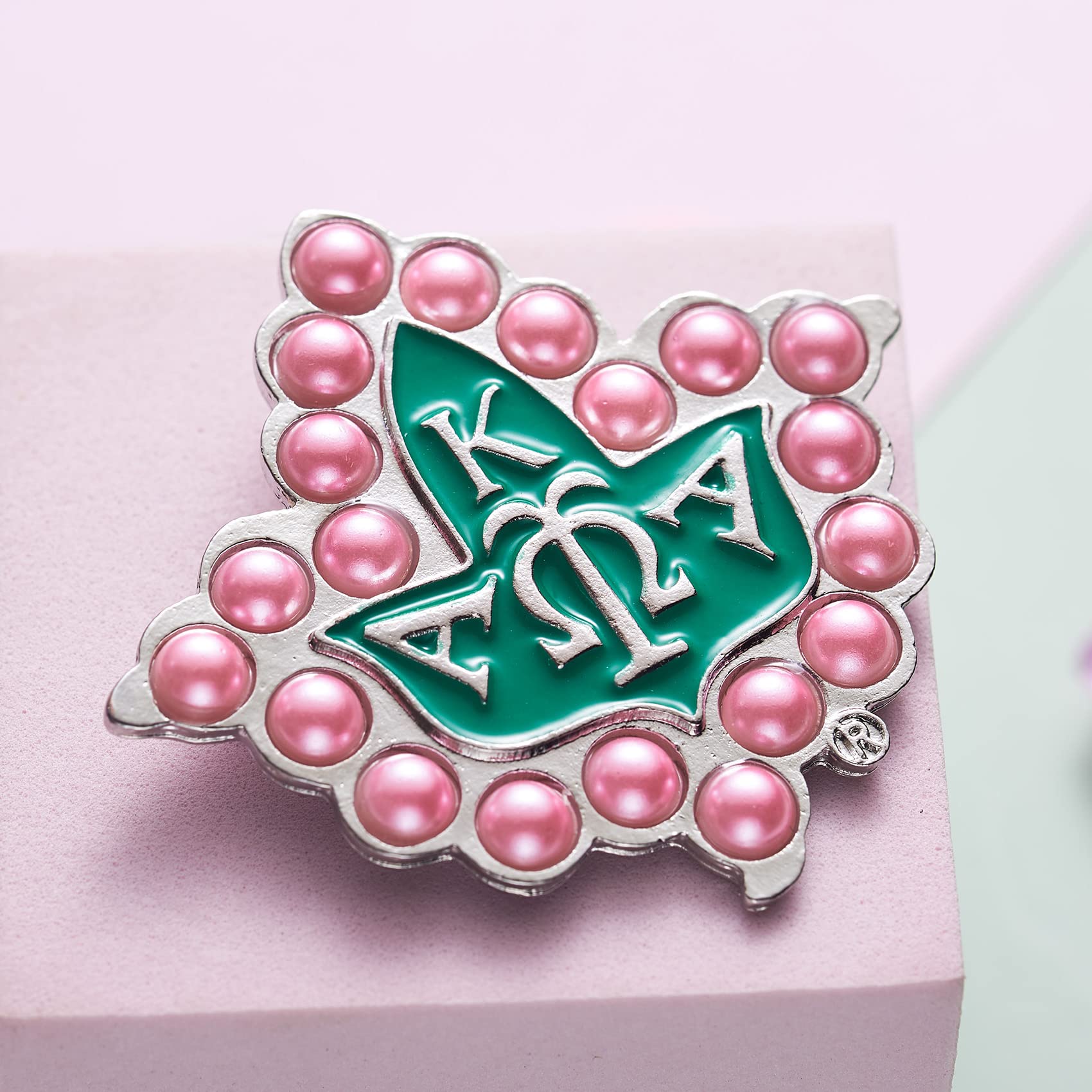 Elegant Pink Pearl Brooch Pin - Perfect Sorority Gifts for Women, Graduation Jewelry & Sisterhood Accessories | Ideal for Pledge Week, Formal Events & Greek Life Celebrations