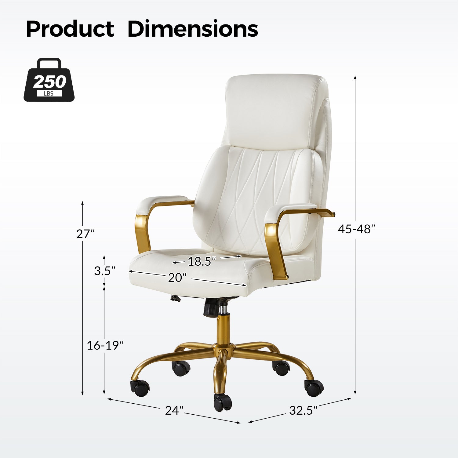 Ludwig Ergonomic Office Chair with Adjustable Lumbar Support - Comfortable Mesh Back Computer Desk Chair for Home & Office Workspaces