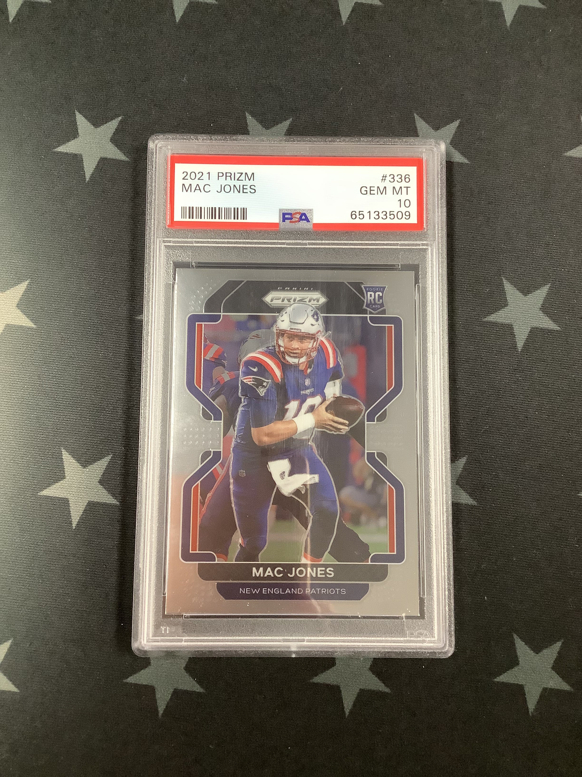2021 Panini Prizm Mac Jones #336 PSA GEM MT 10 Rookie Card - Football Trading Card for Collectors & Investors, Perfect for Display or Portfolio Diversification