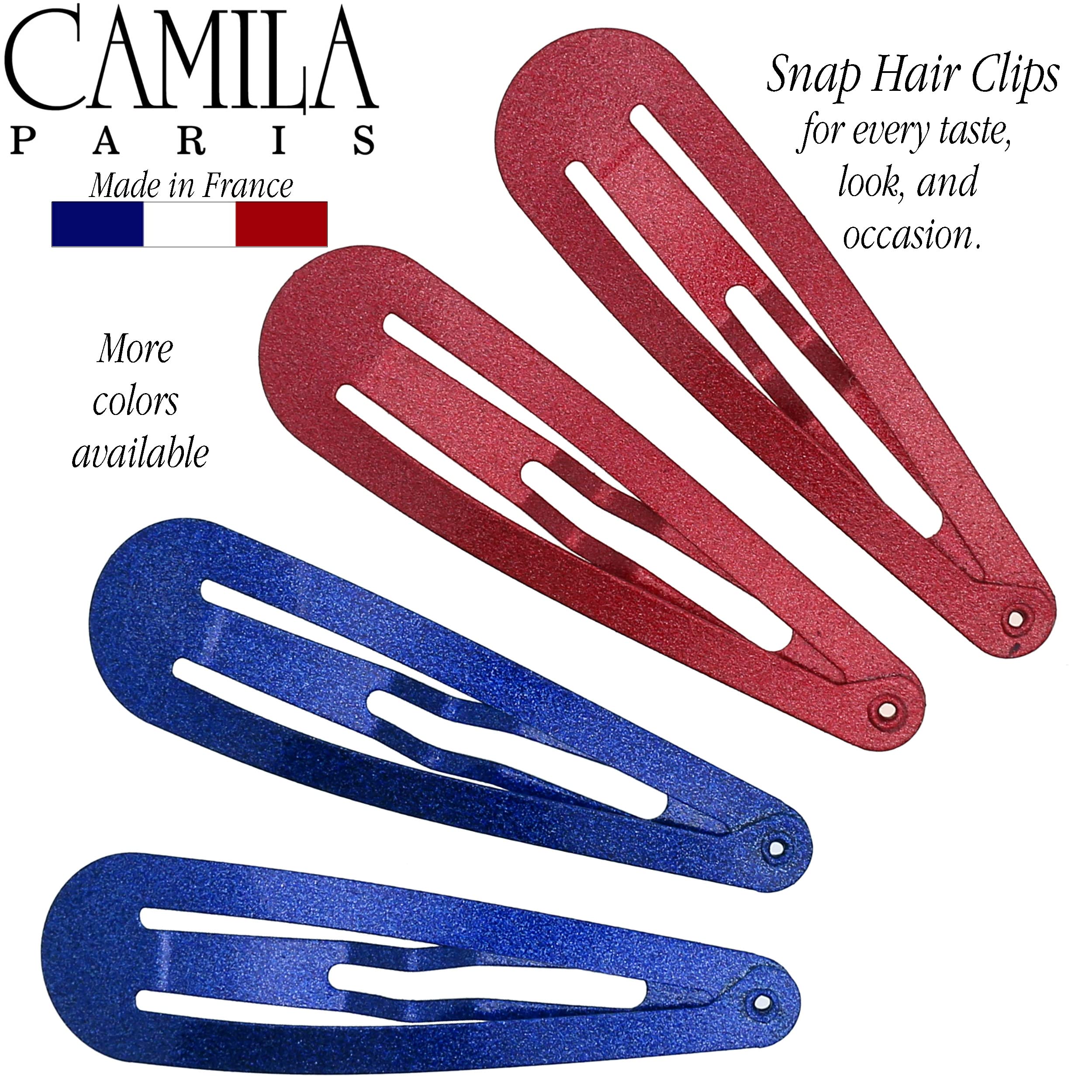 Camila Paris CP1330H French Hair Barrettes Clips for Women - Strong Hold Metal Snap Hair Slides (Made in France) | No-Slip Grip Hair Accessories for Styling, Work, Weddings & Everyday Use